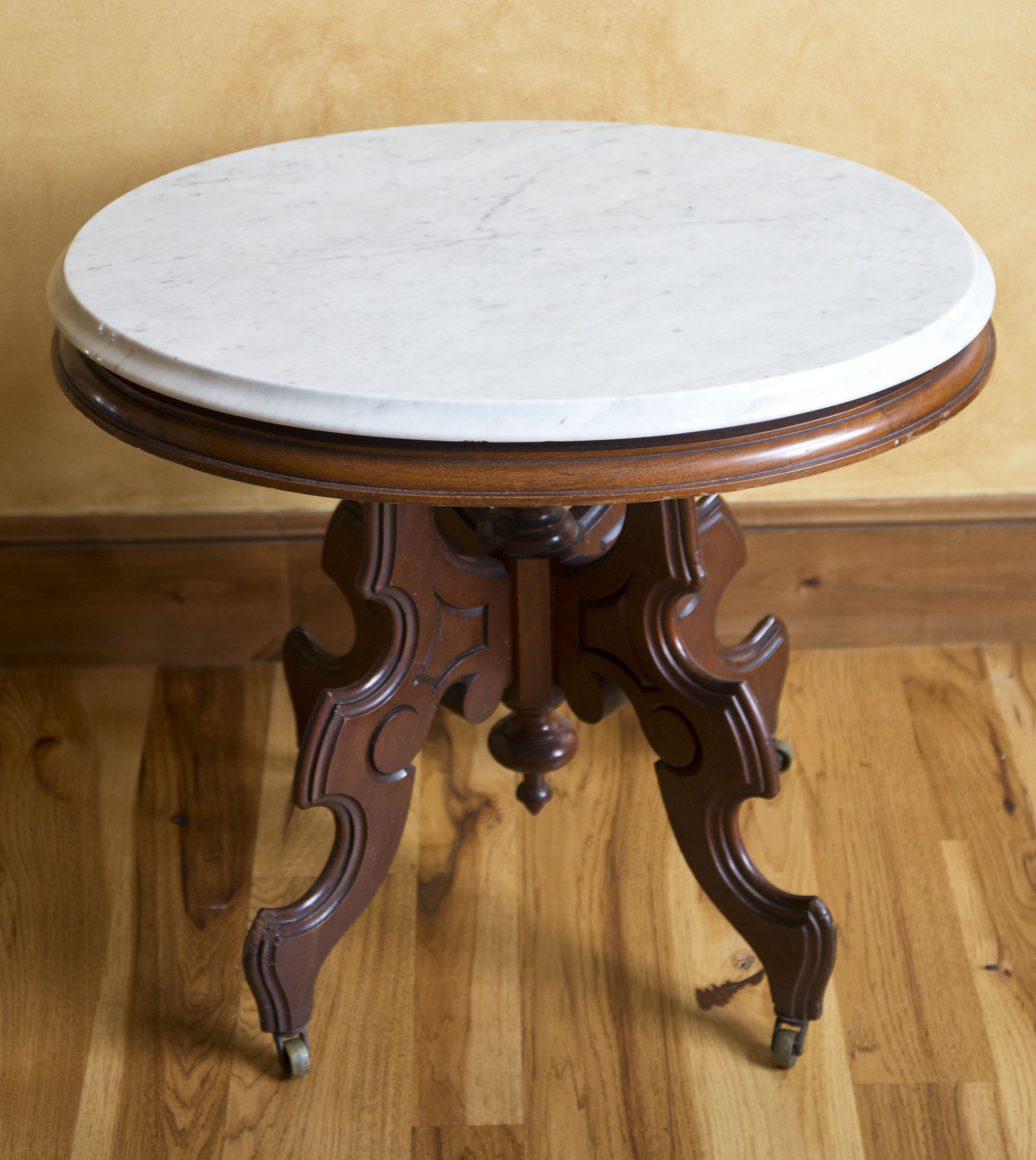 Eastlake Style Marble Top Accent Table