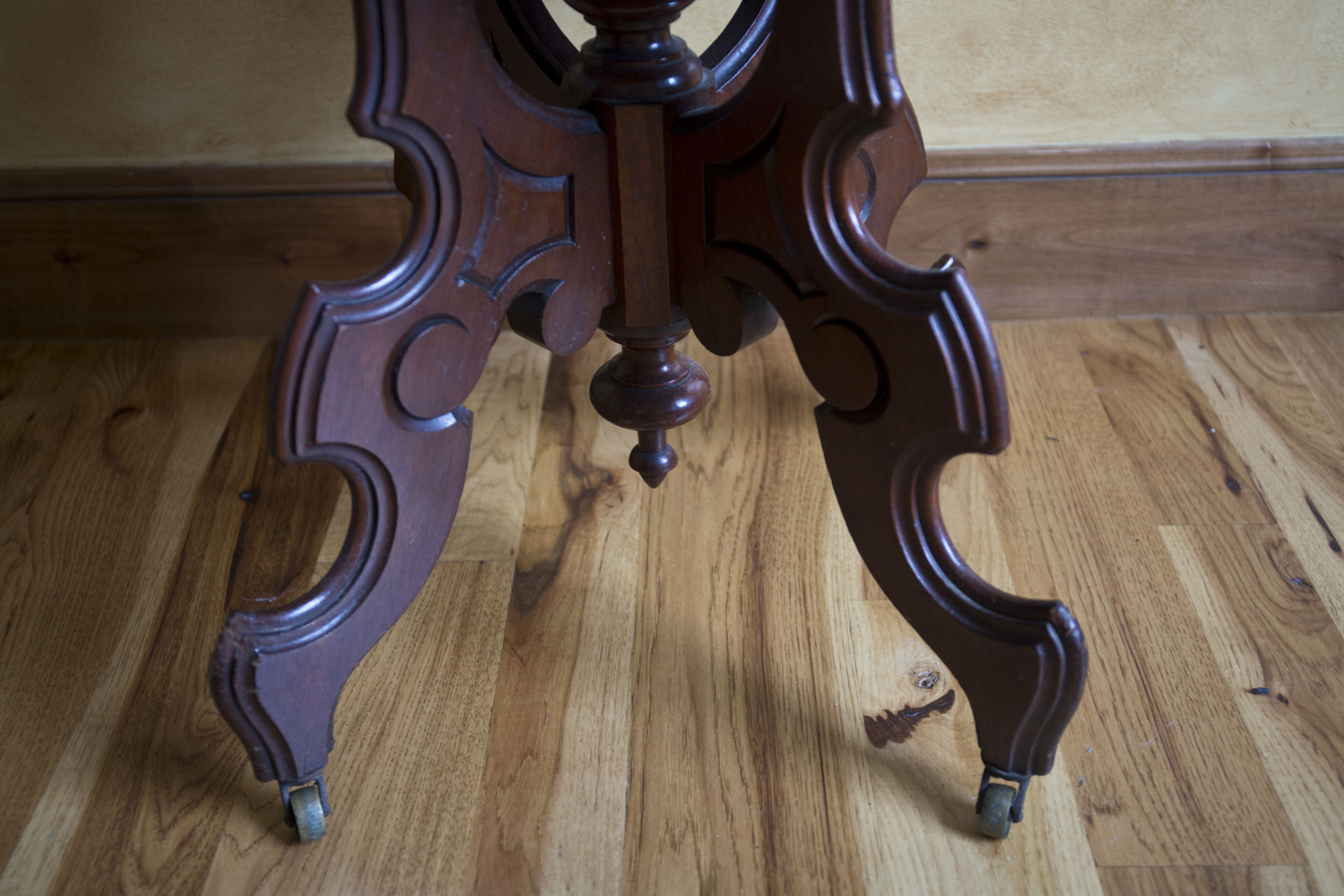 Eastlake Style Marble Top Accent Table