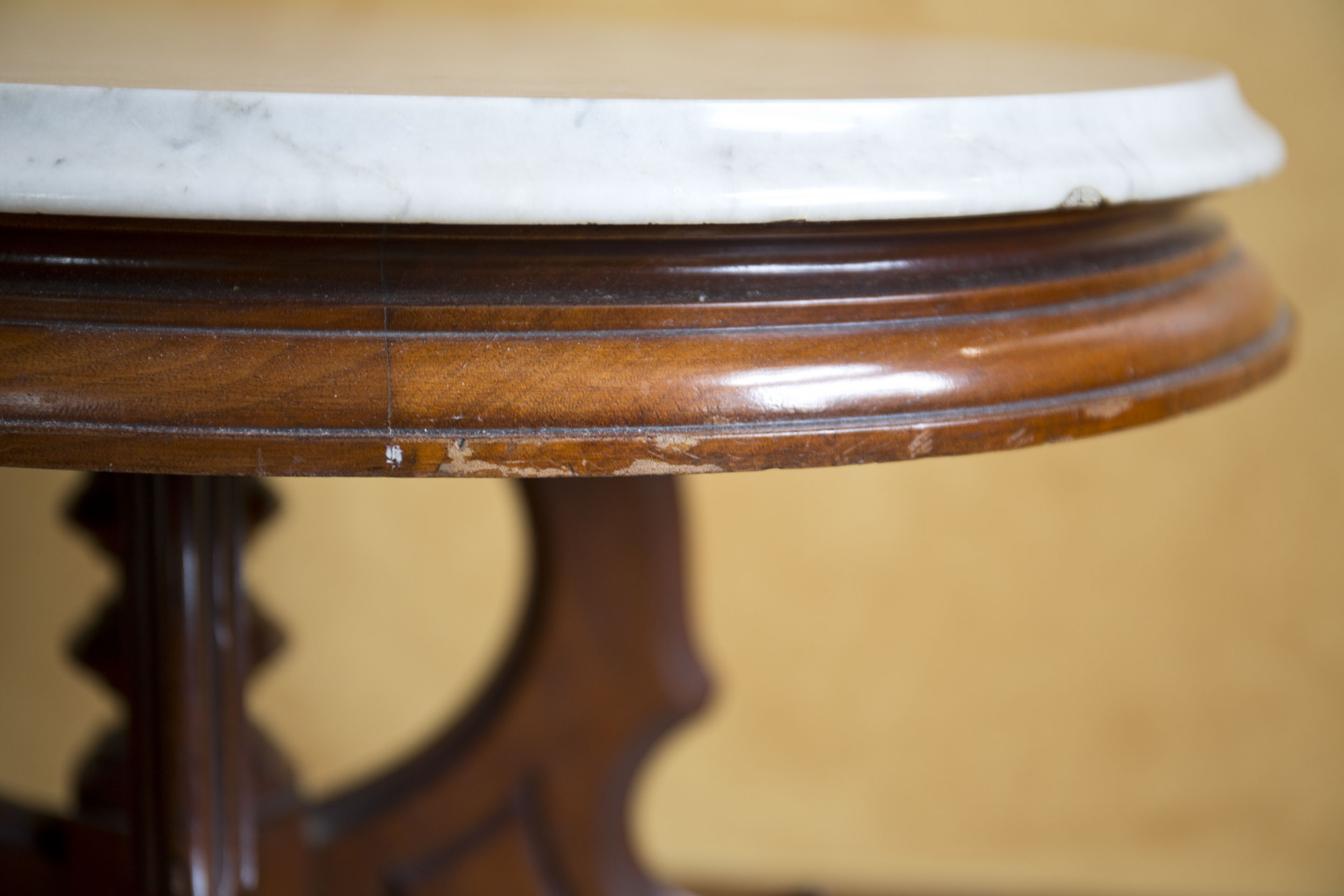 Eastlake Style Marble Top Accent Table