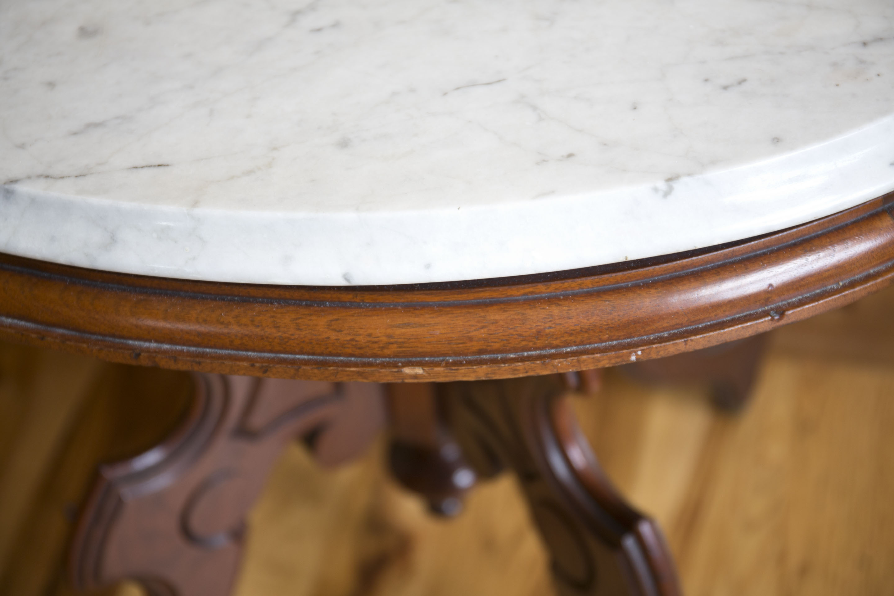 Eastlake Style Marble Top Accent Table