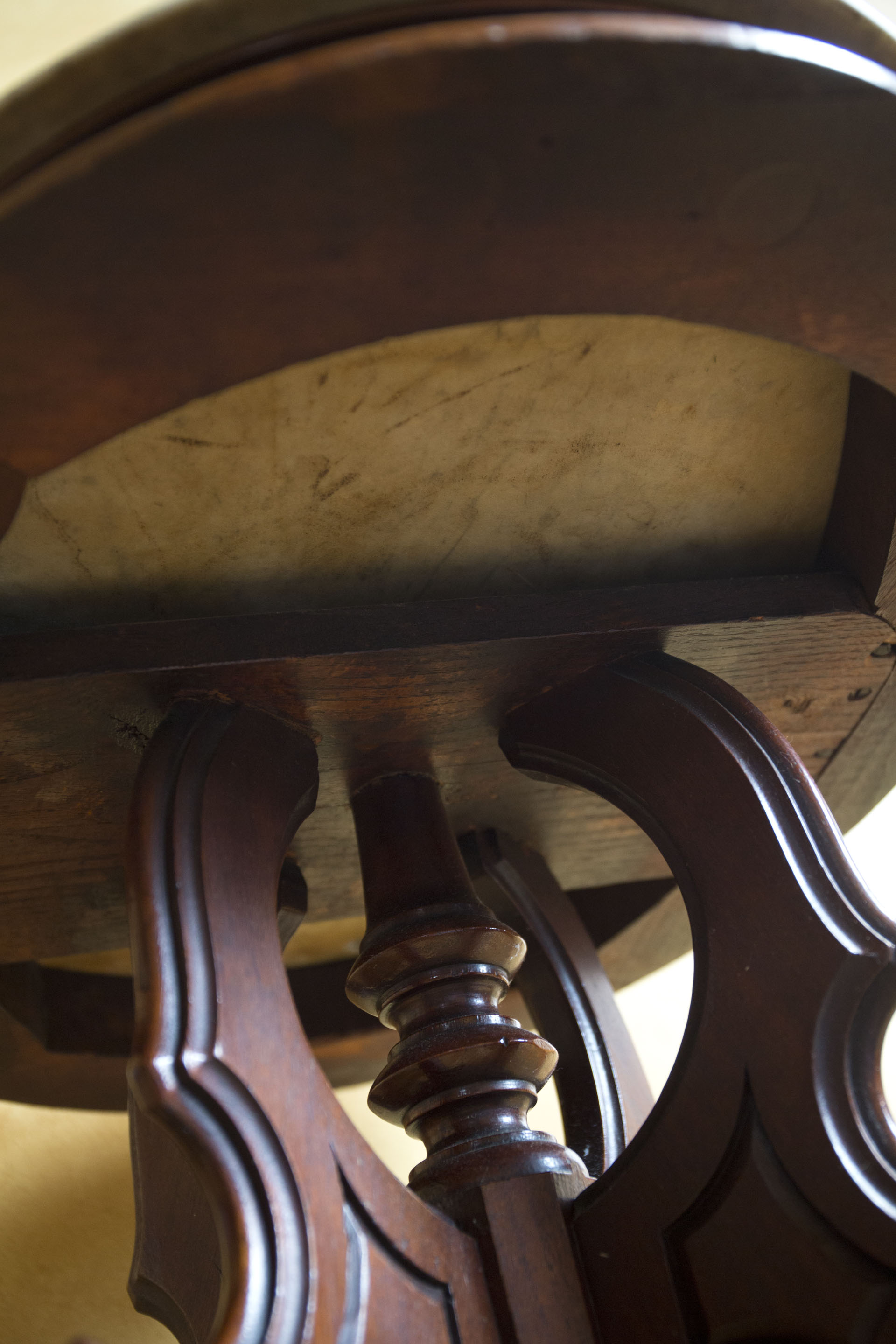 Eastlake Style Marble Top Accent Table