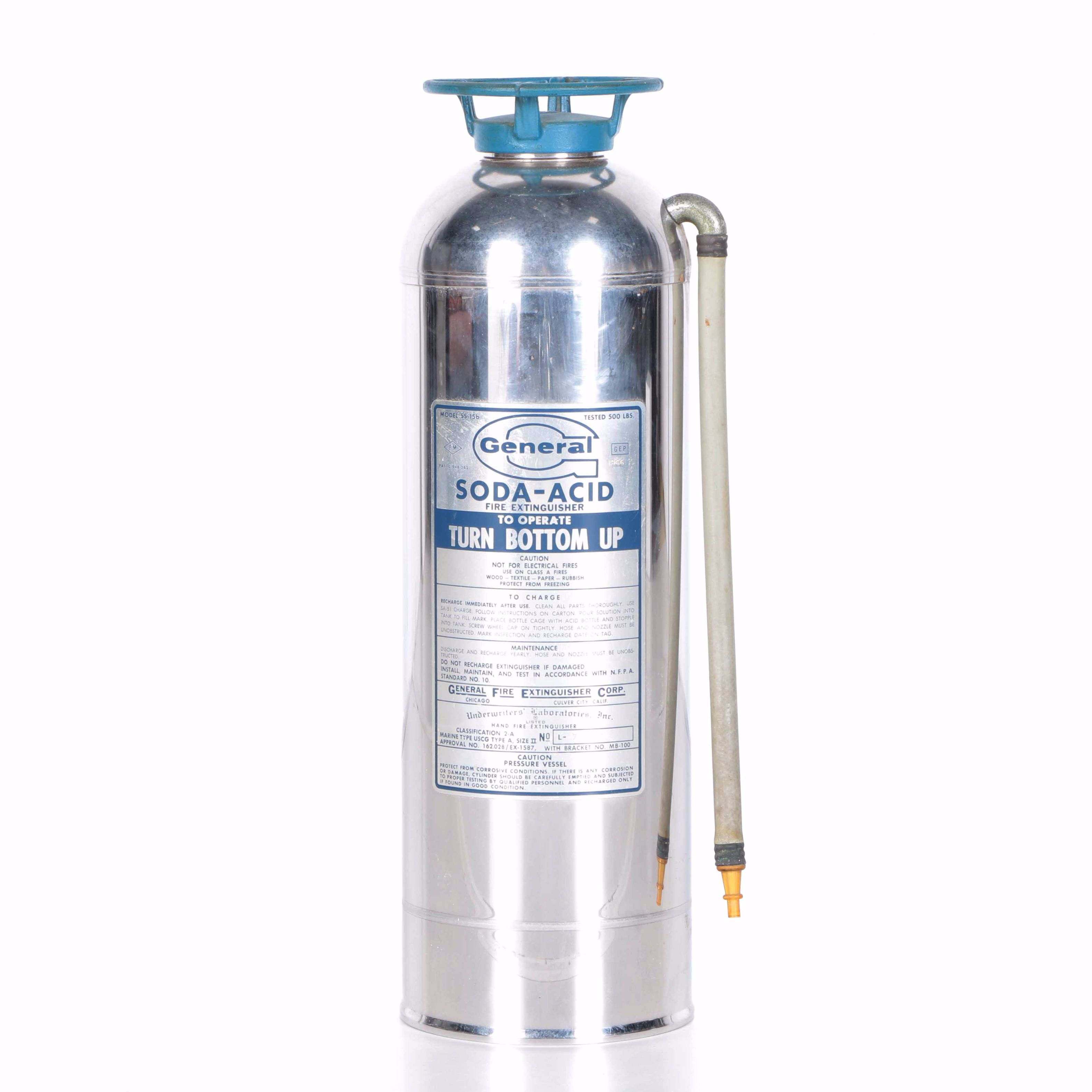 1960s Chrome Fire Extinguisher