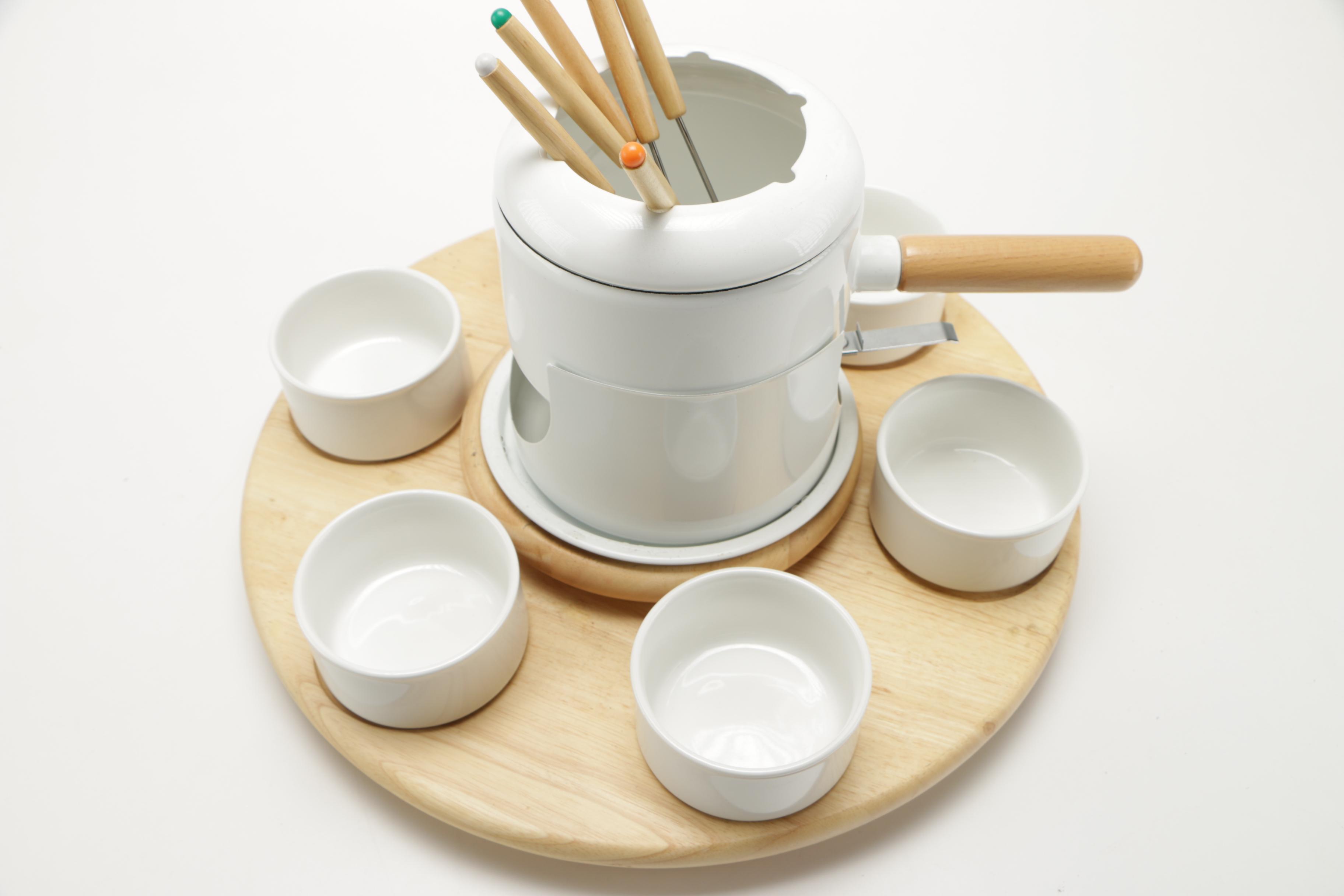 White Fondue Set