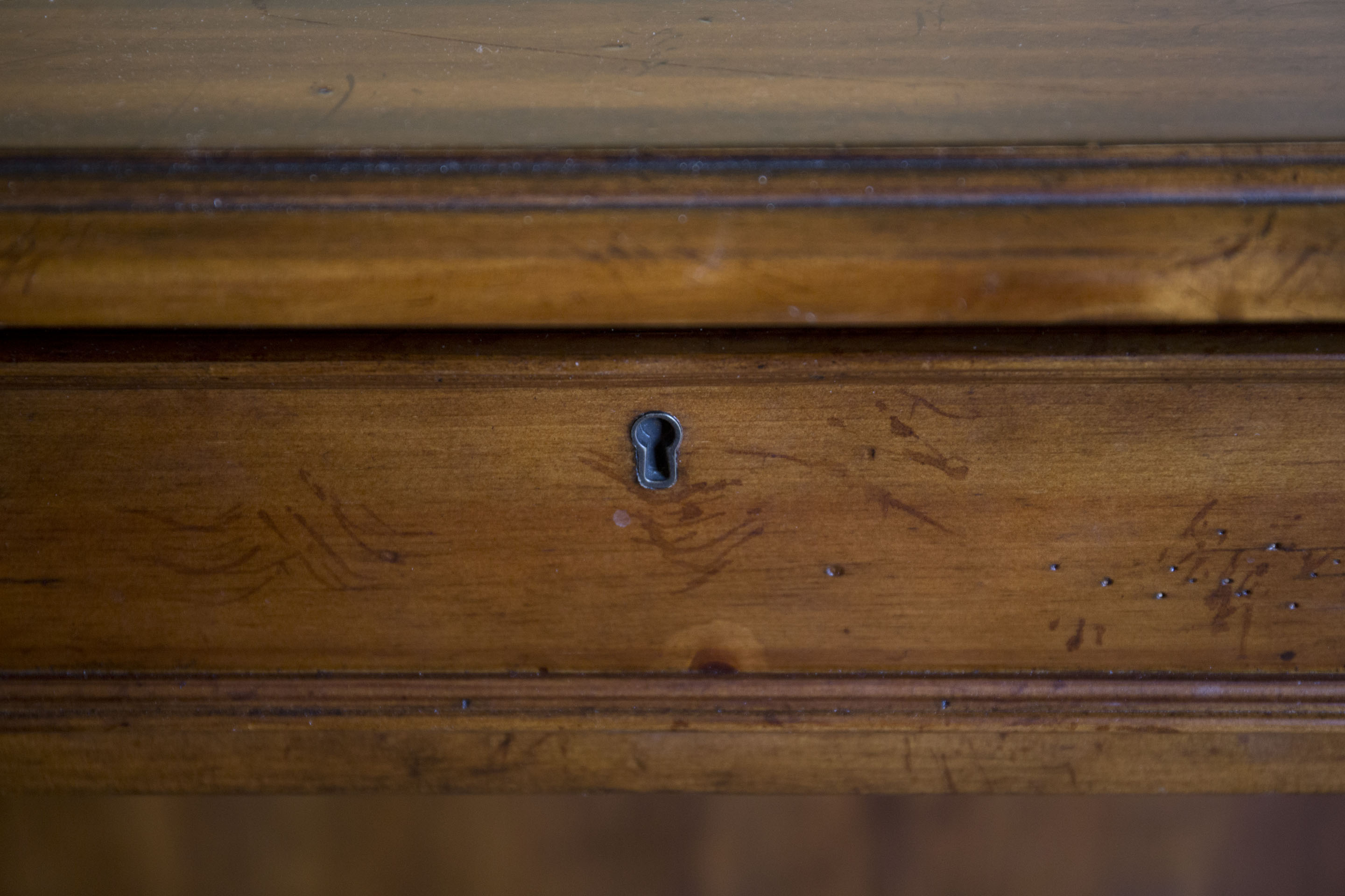Walnut Finished Pine Desk with Oak Chair