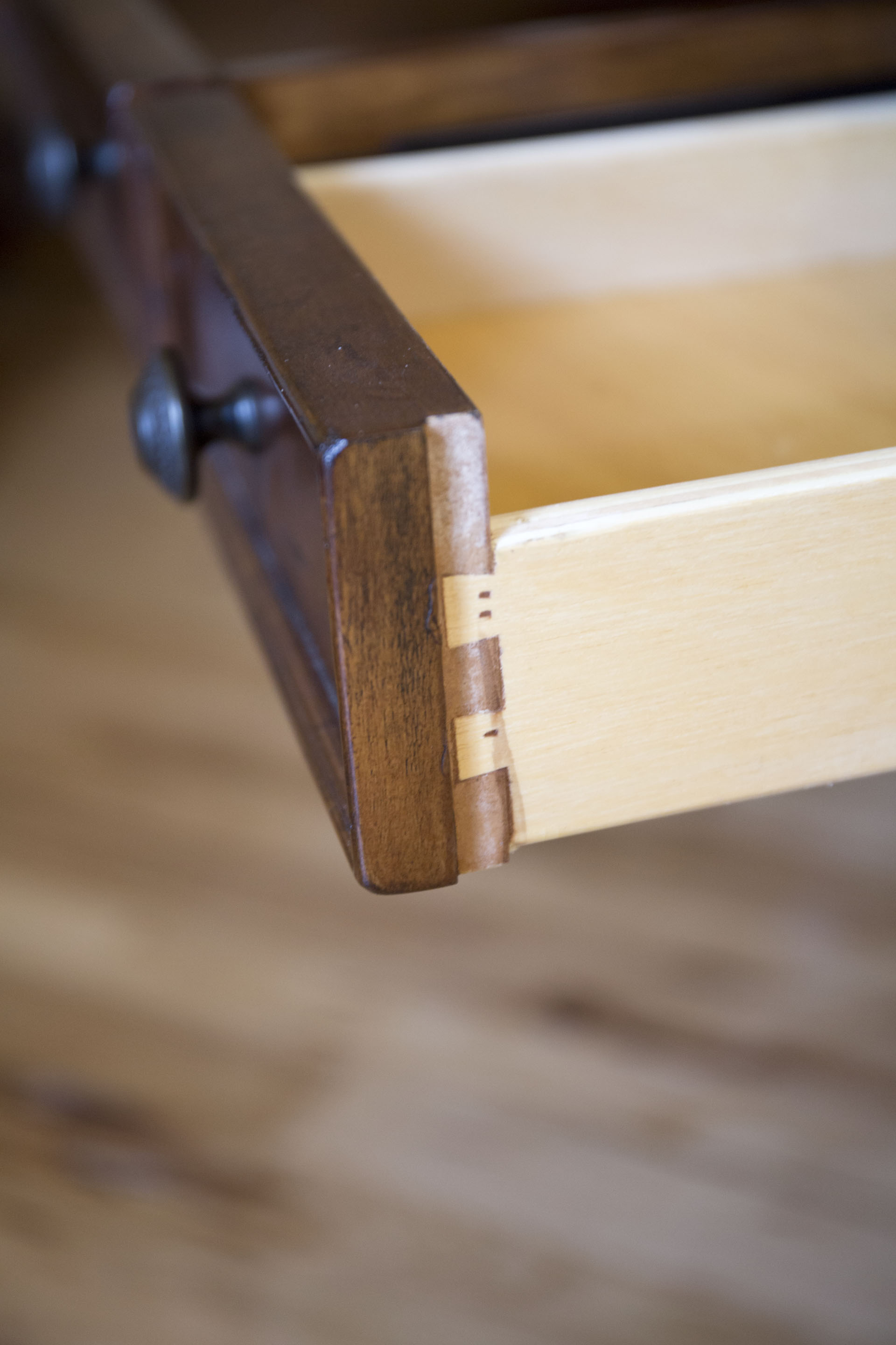 Walnut Finished Pine Desk with Oak Chair