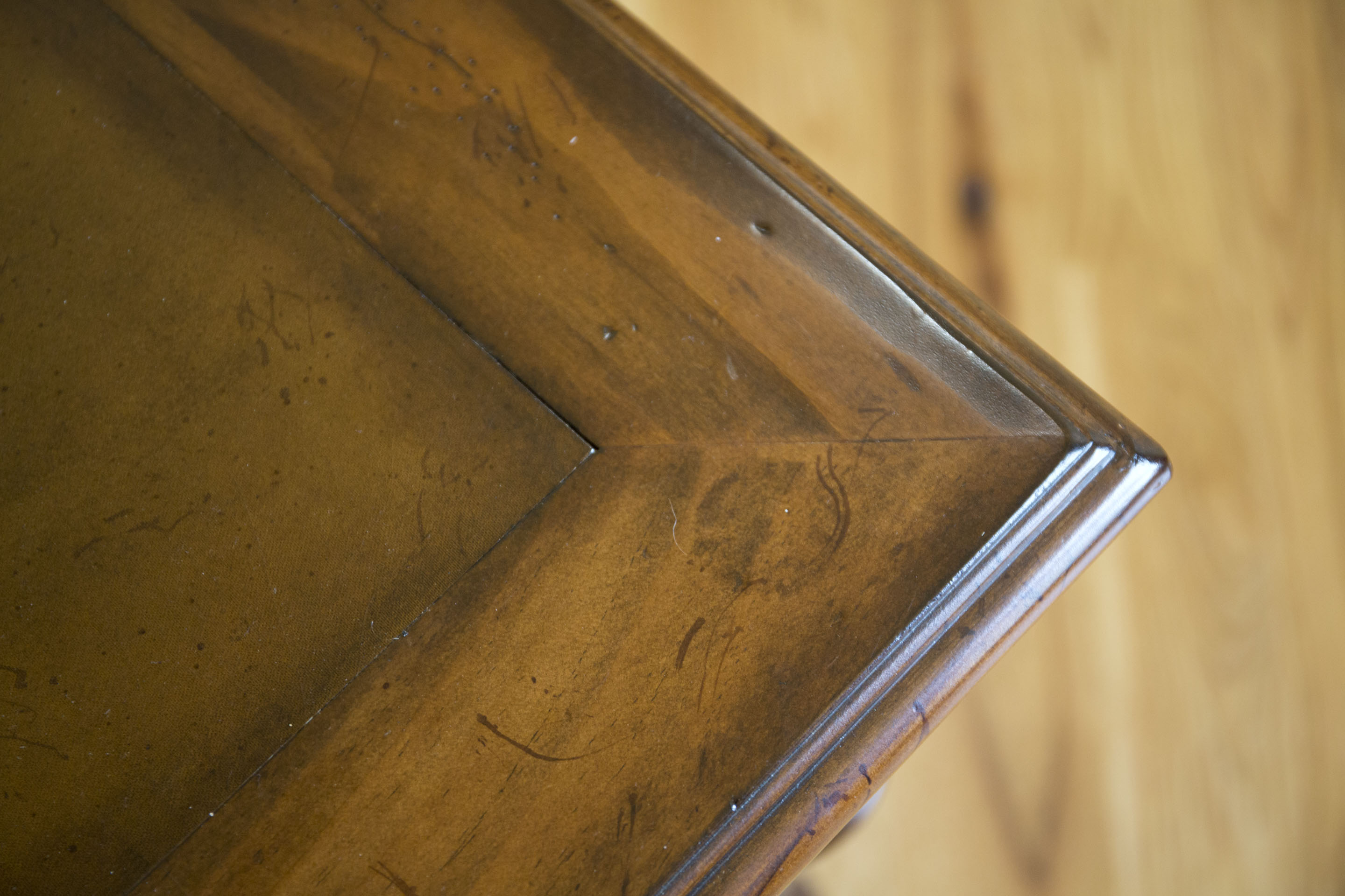 Walnut Finished Pine Desk with Oak Chair