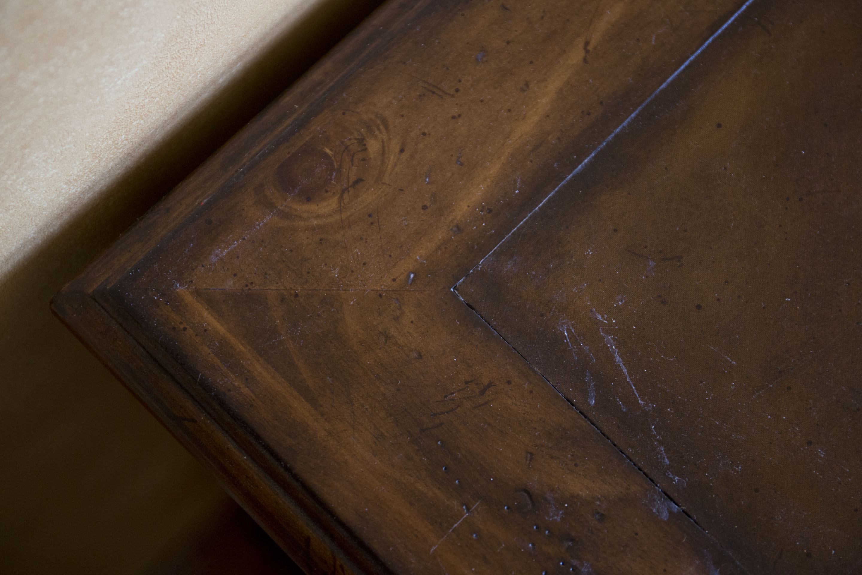 Walnut Finished Pine Desk with Oak Chair