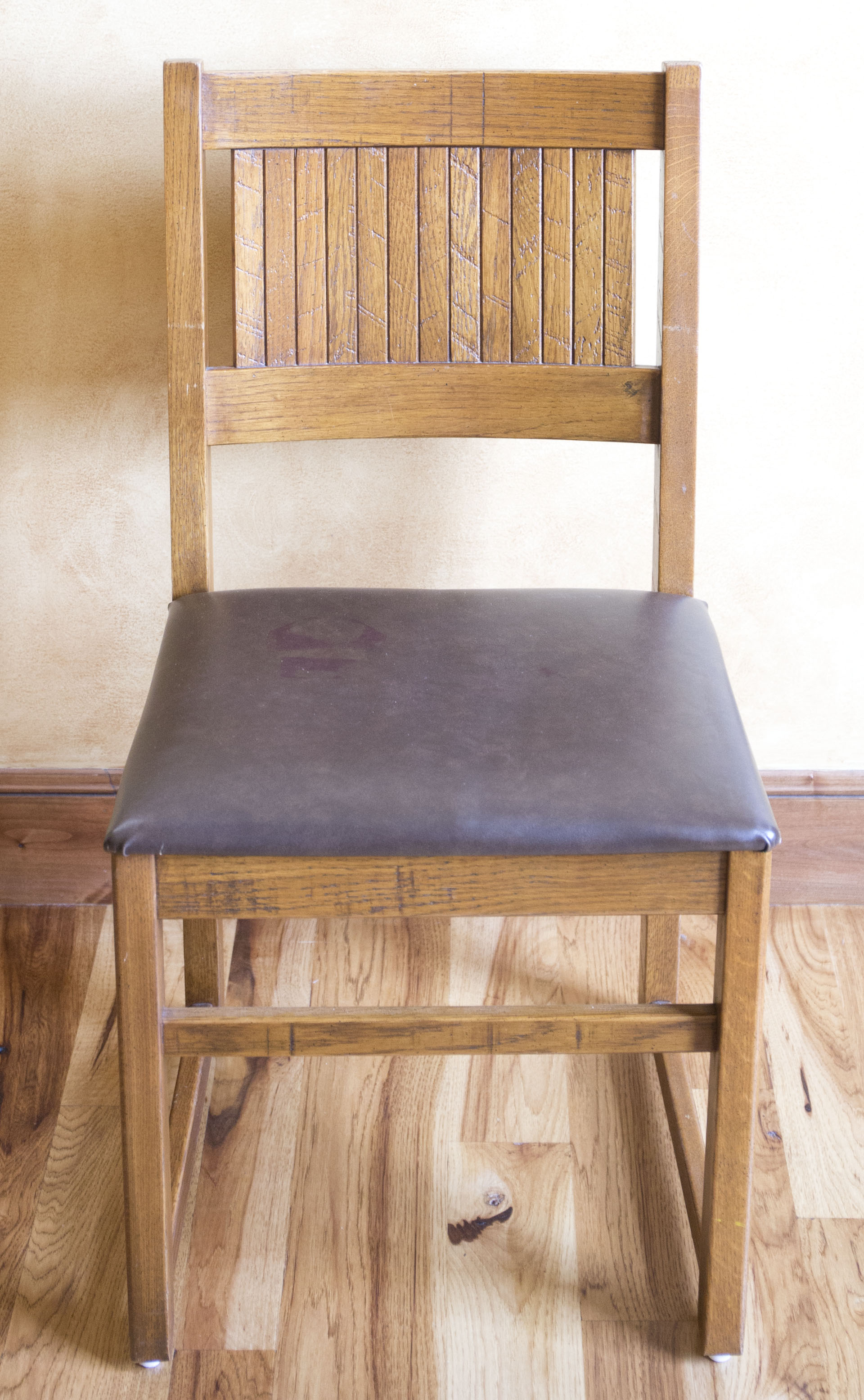 Walnut Finished Pine Desk with Oak Chair