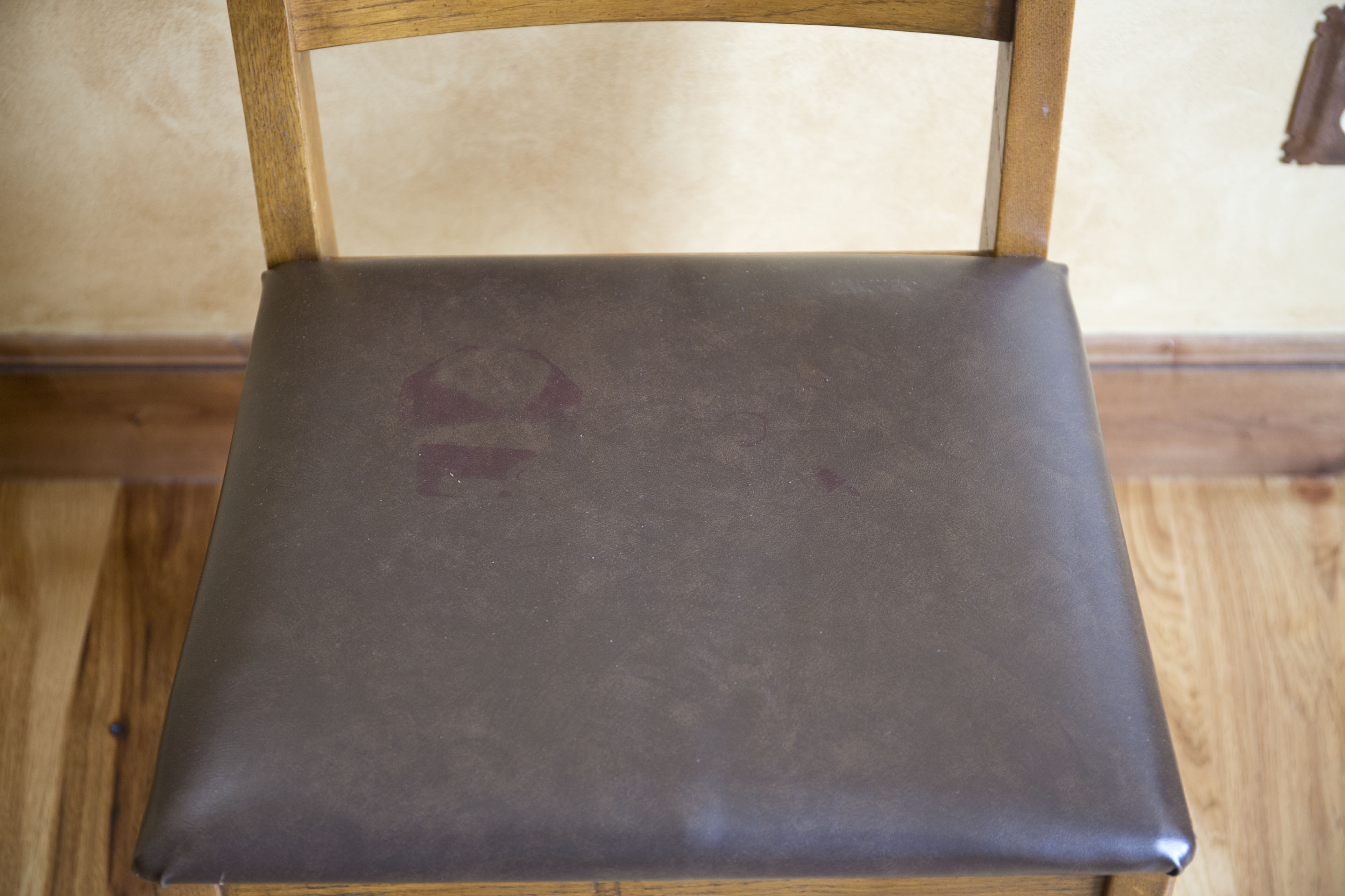 Walnut Finished Pine Desk with Oak Chair