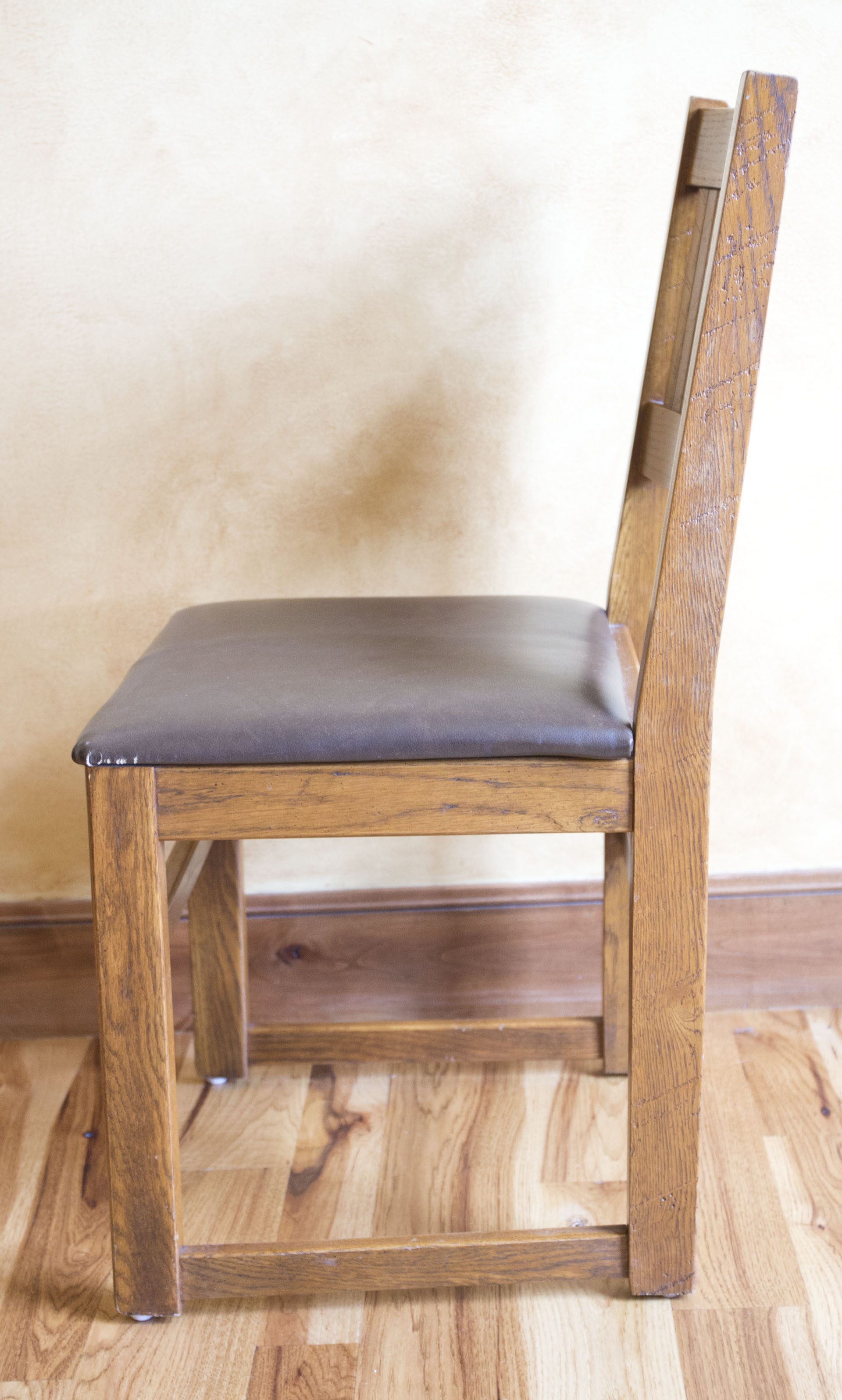 Walnut Finished Pine Desk with Oak Chair