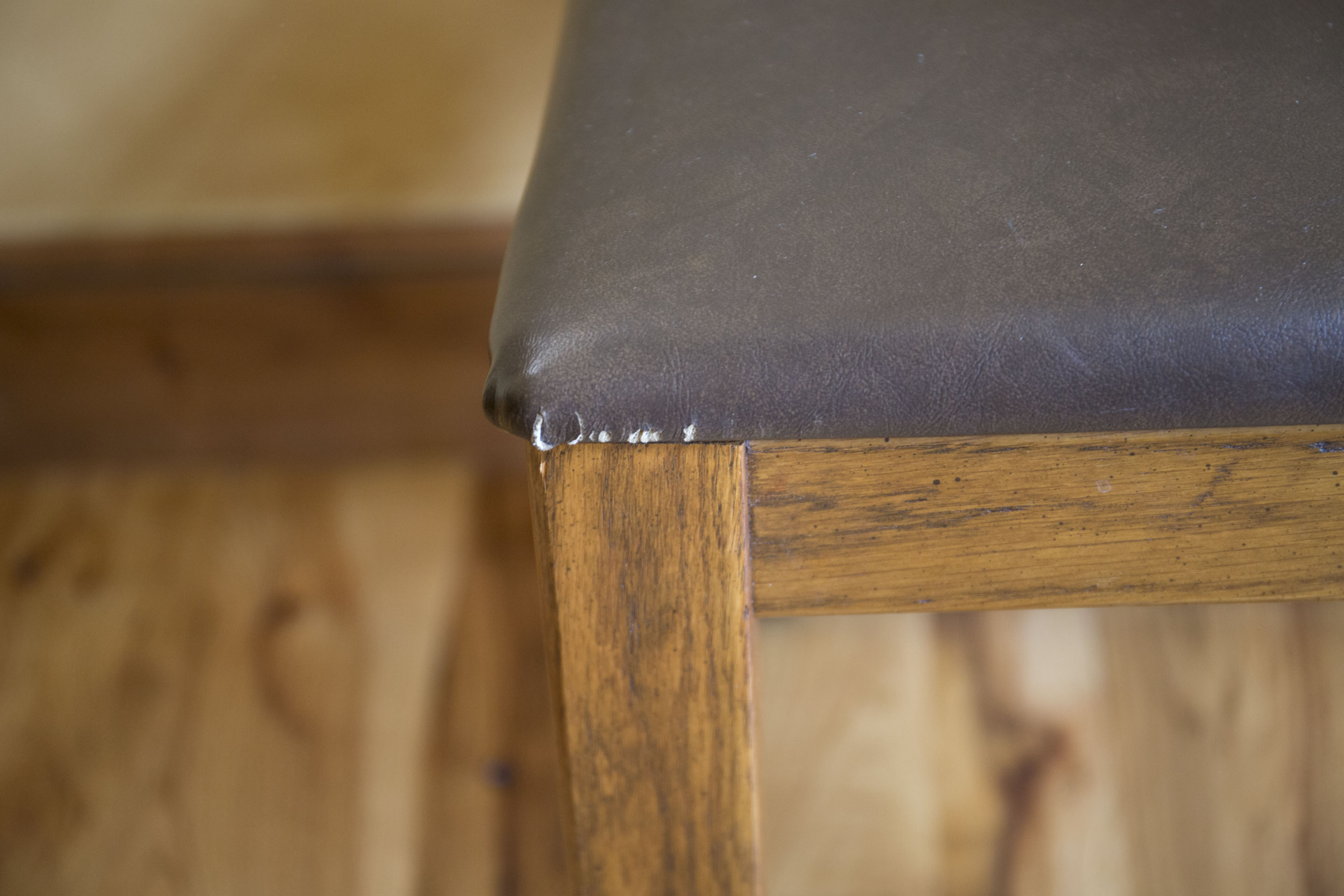 Walnut Finished Pine Desk with Oak Chair