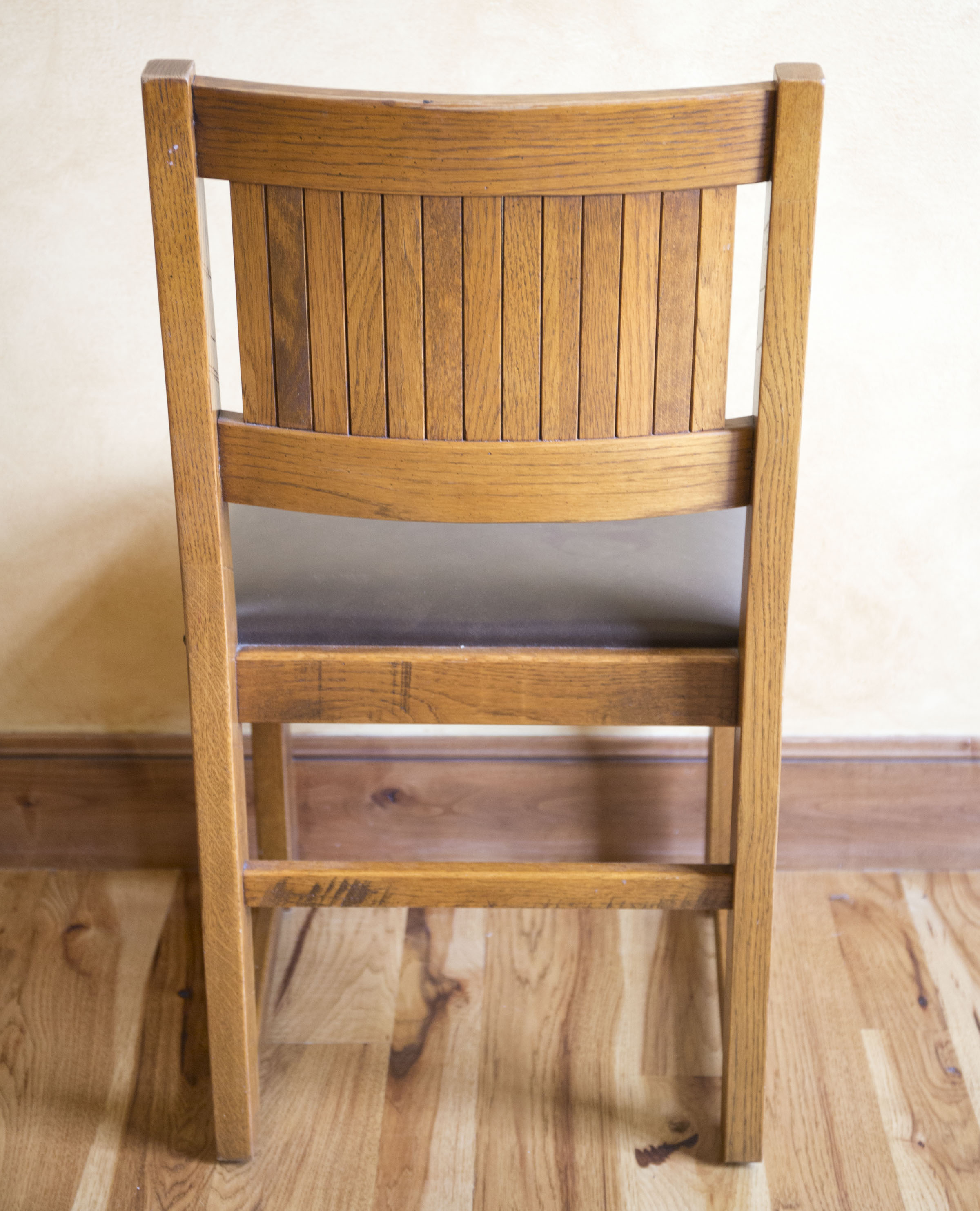 Walnut Finished Pine Desk with Oak Chair
