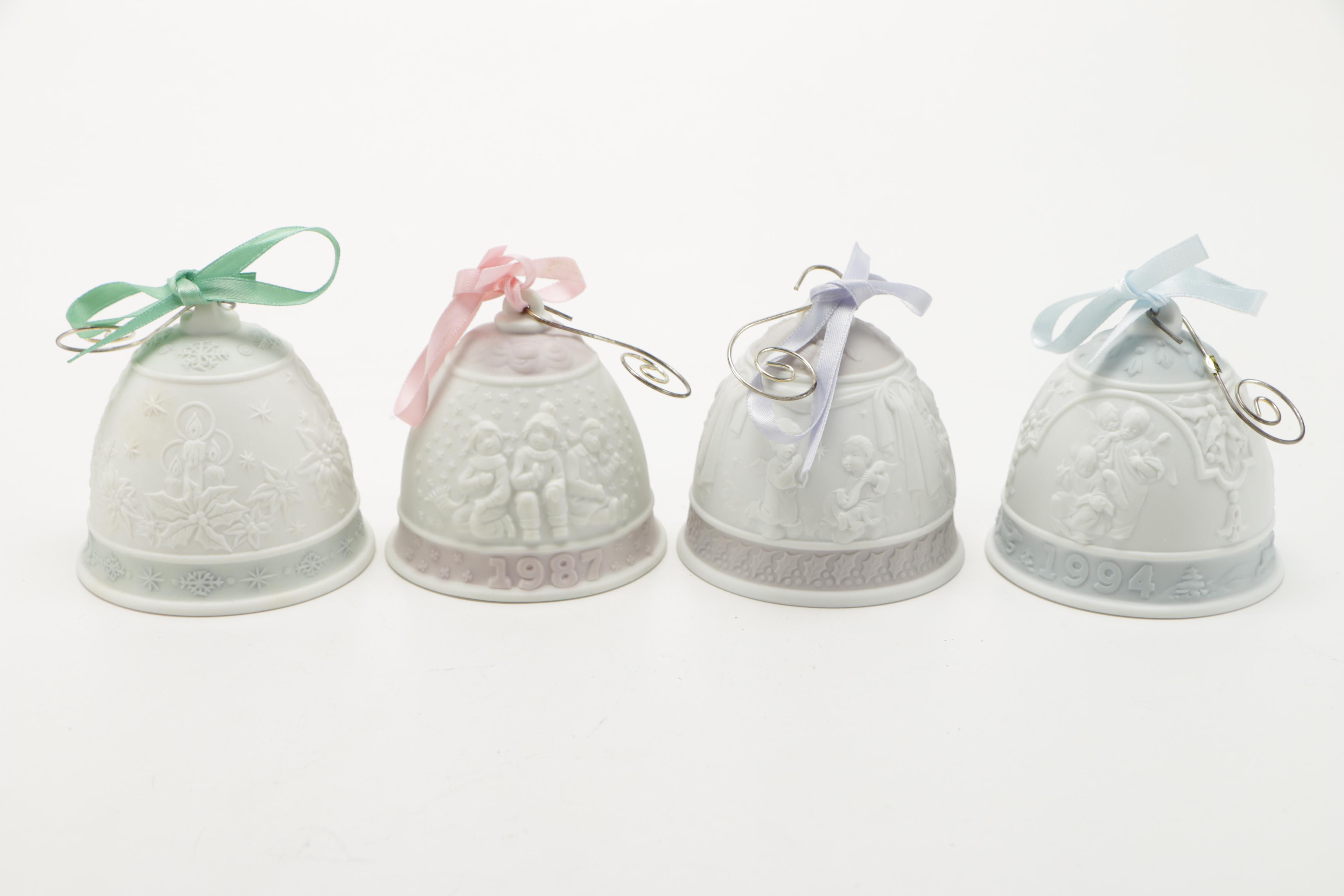 Dated Lladro Porcelain Bell Ornaments