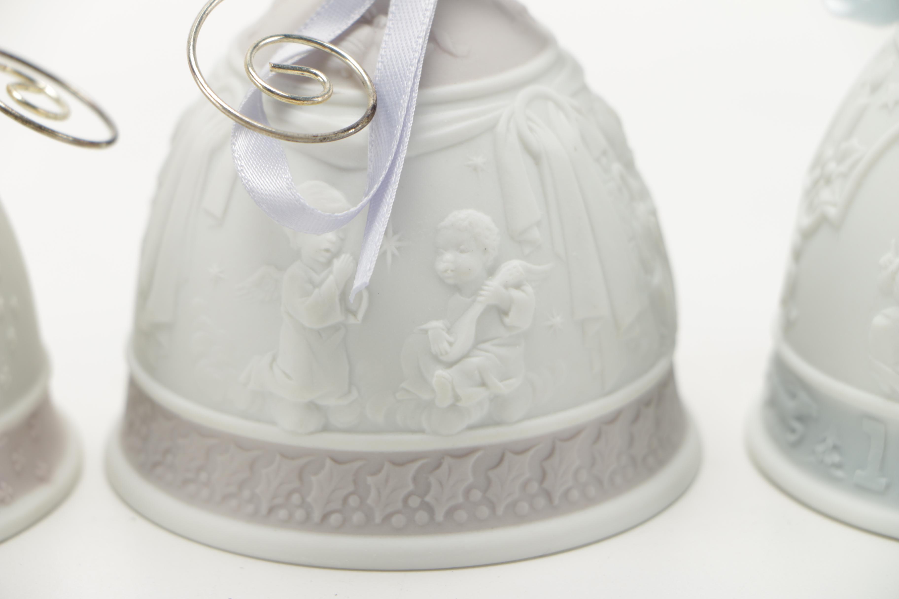 Dated Lladro Porcelain Bell Ornaments