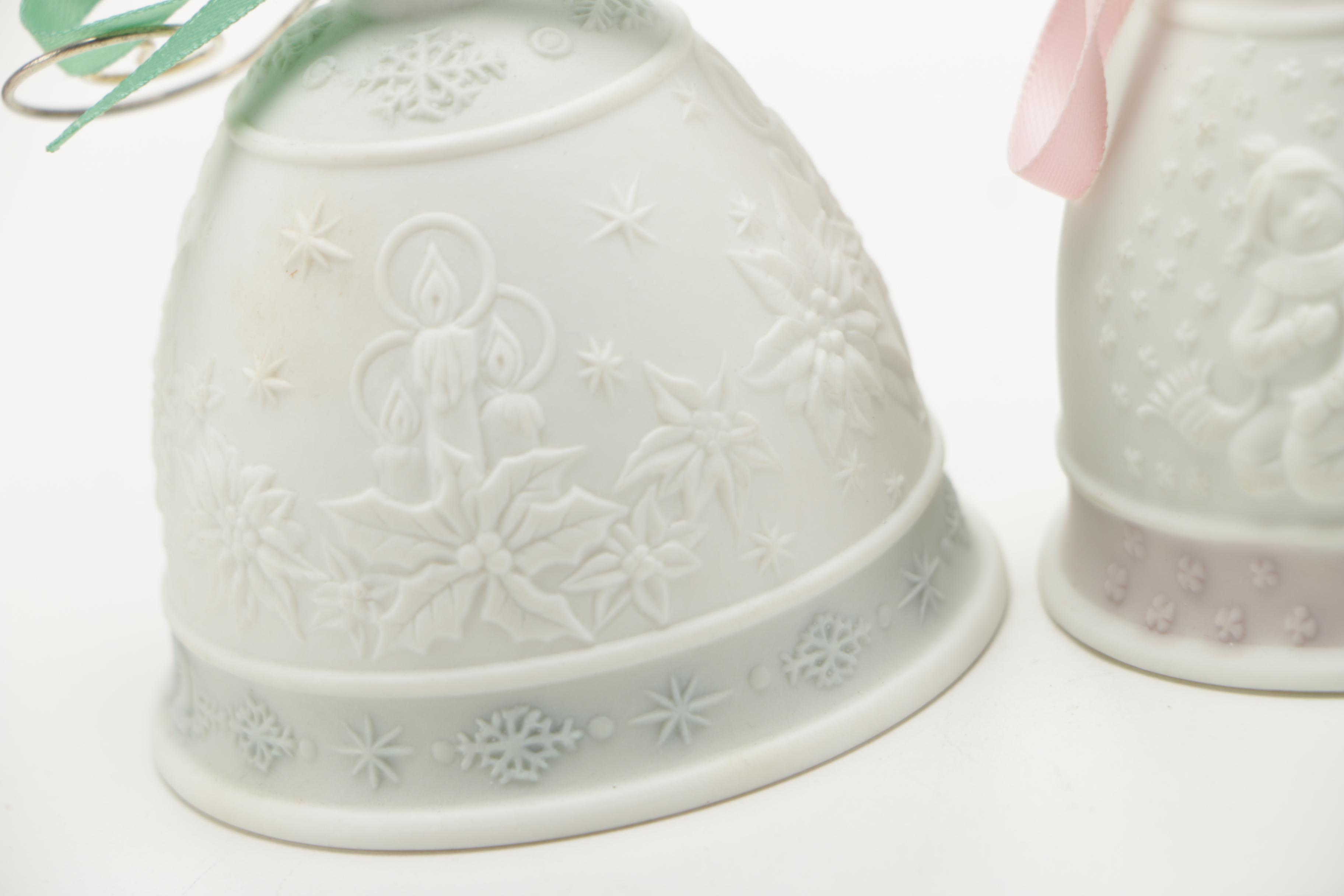 Dated Lladro Porcelain Bell Ornaments
