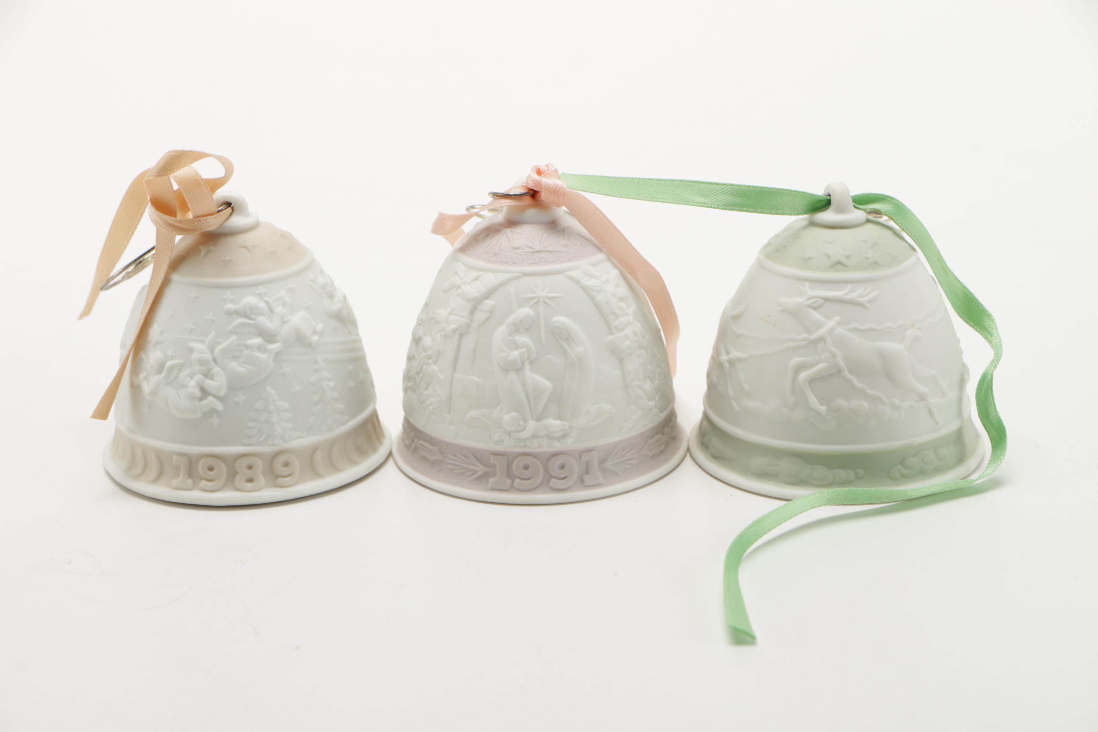 Dated Lladro Porcelain Bell Ornaments