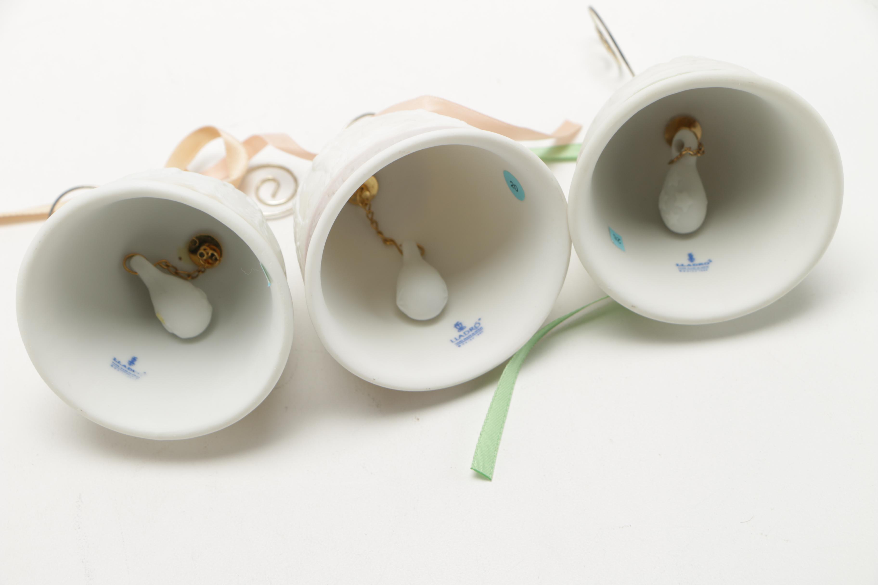 Dated Lladro Porcelain Bell Ornaments