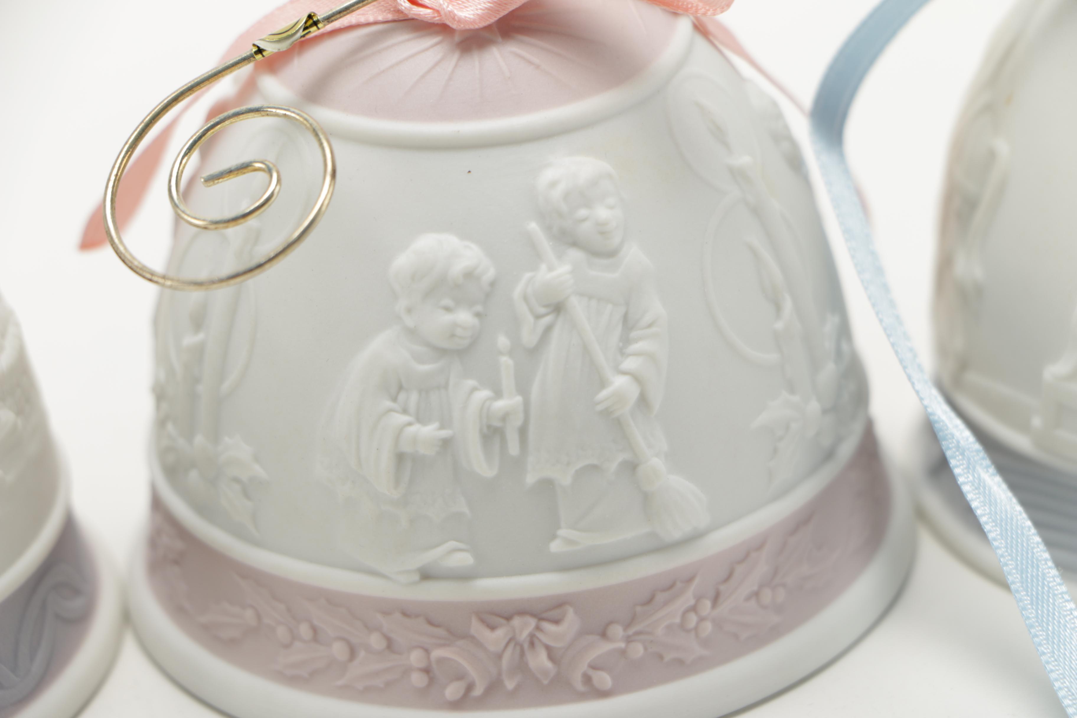 Dated Lladro Porcelain Bell Ornaments