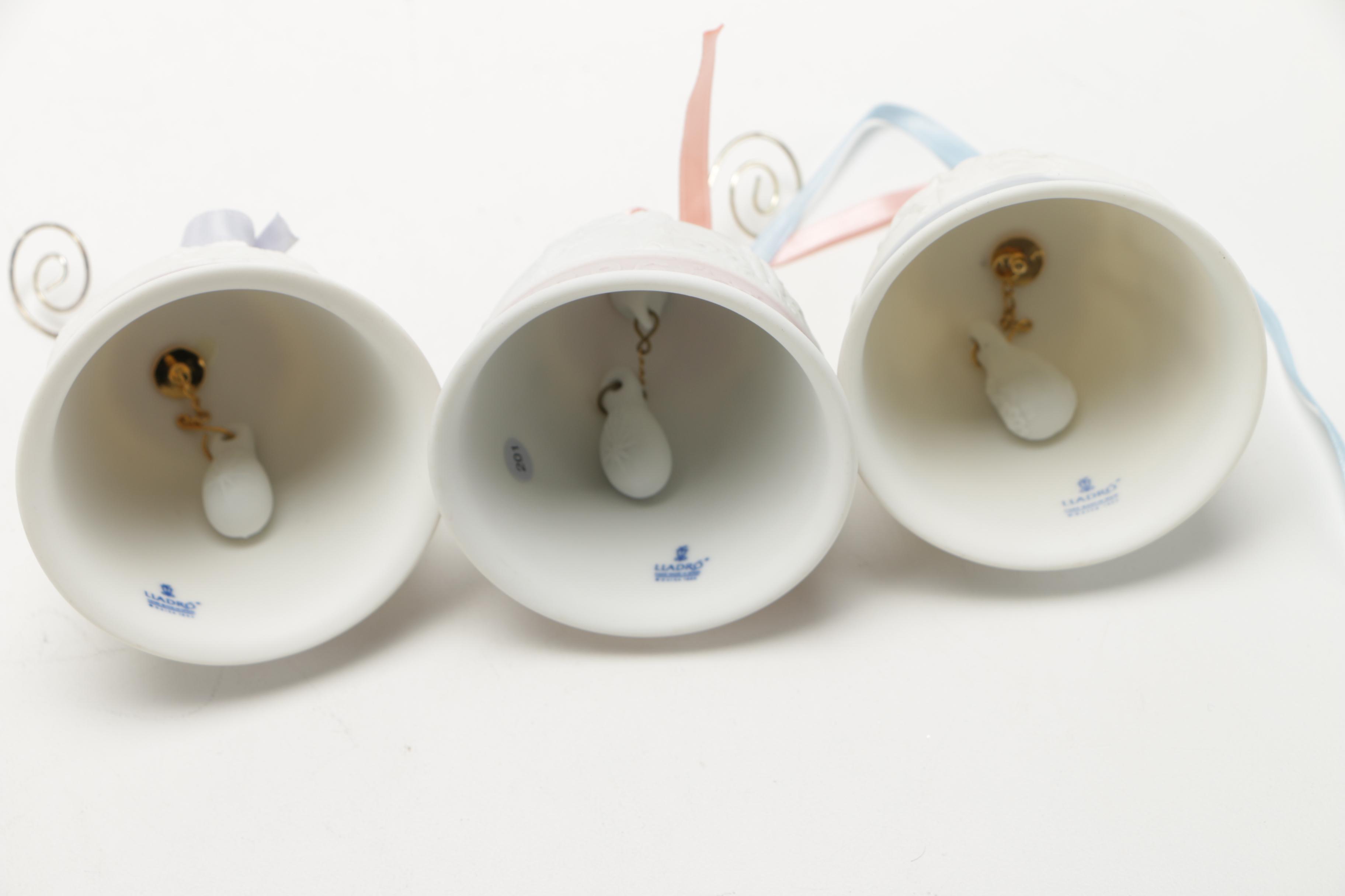 Dated Lladro Porcelain Bell Ornaments