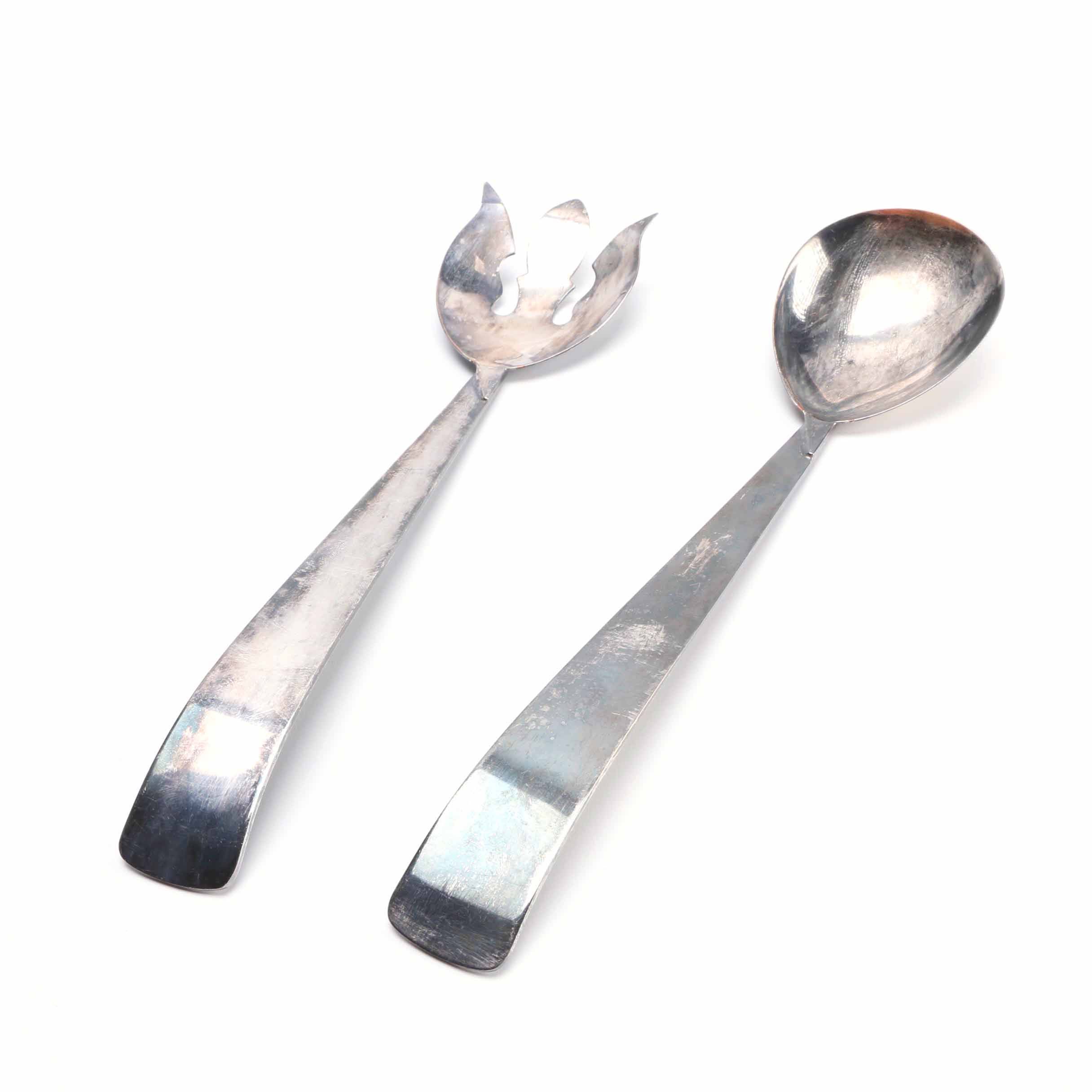 Mid-Century Three Crowns Silversmiths Silver Plate Vegetable Serving Set