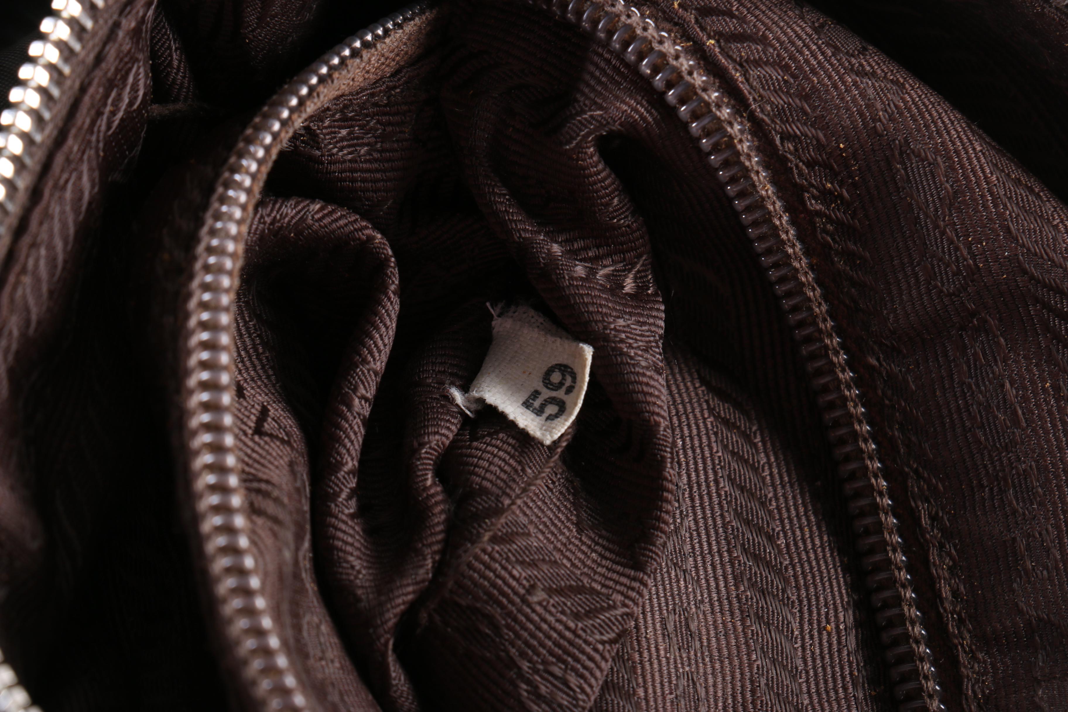 Prada Brown Nylon and Leather Shoulder Bag