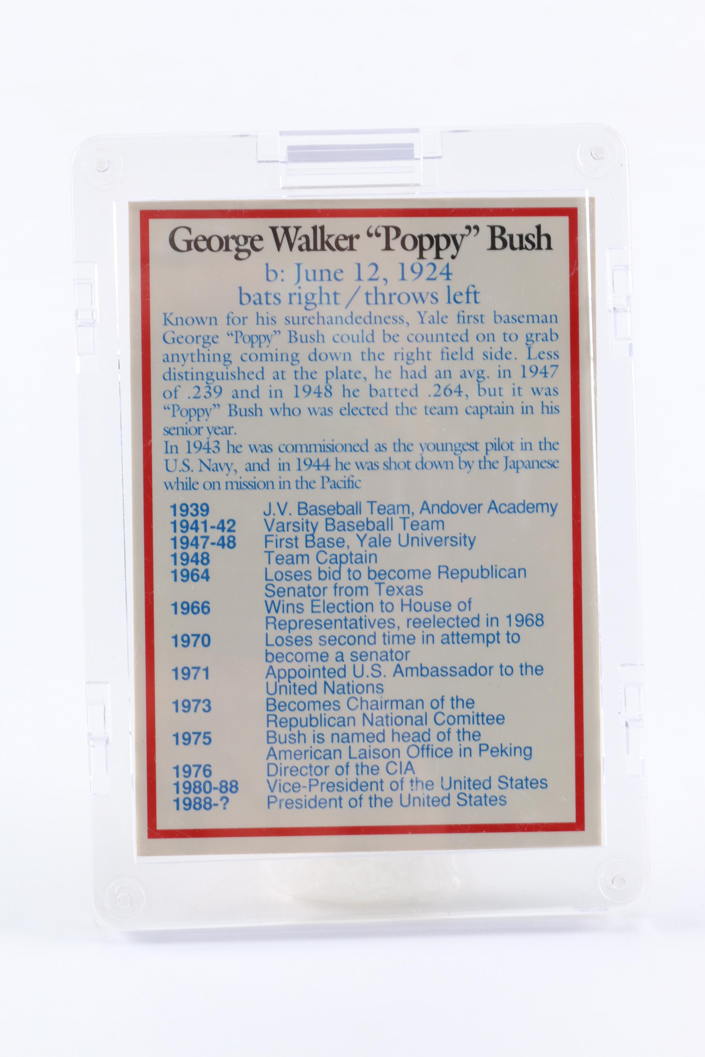 George "Poppy" Bush and Other Reprinted Vintage Baseball Cards