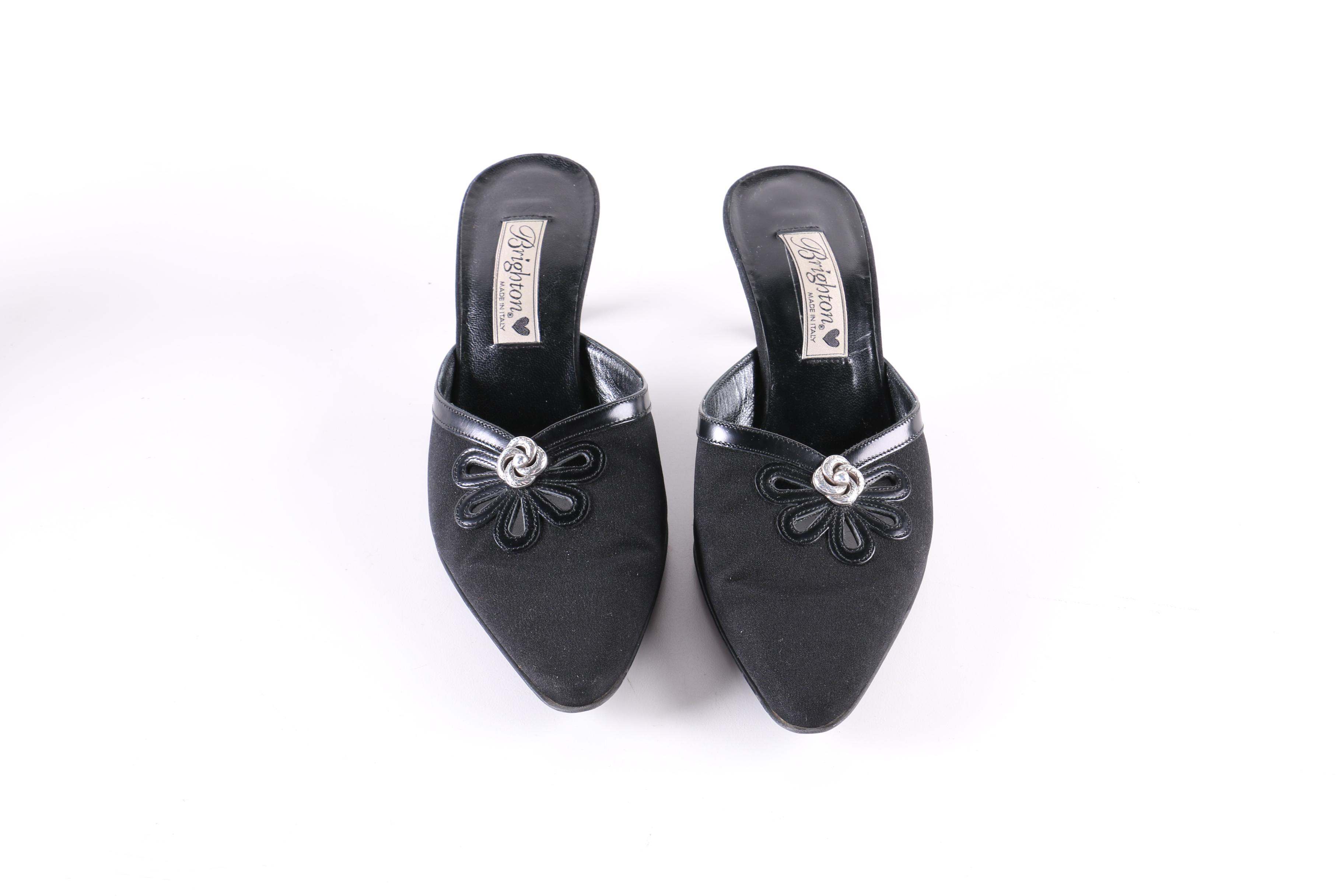 Collection of Black Heels and Sandals Including Tory Burch