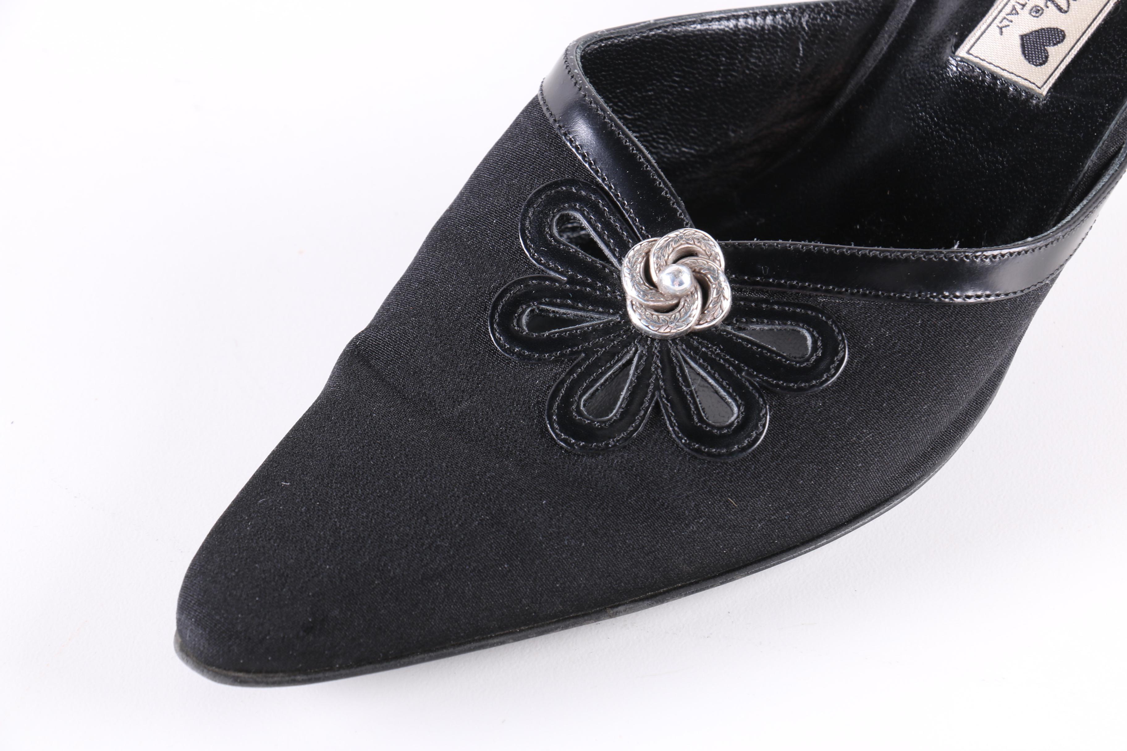 Collection of Black Heels and Sandals Including Tory Burch