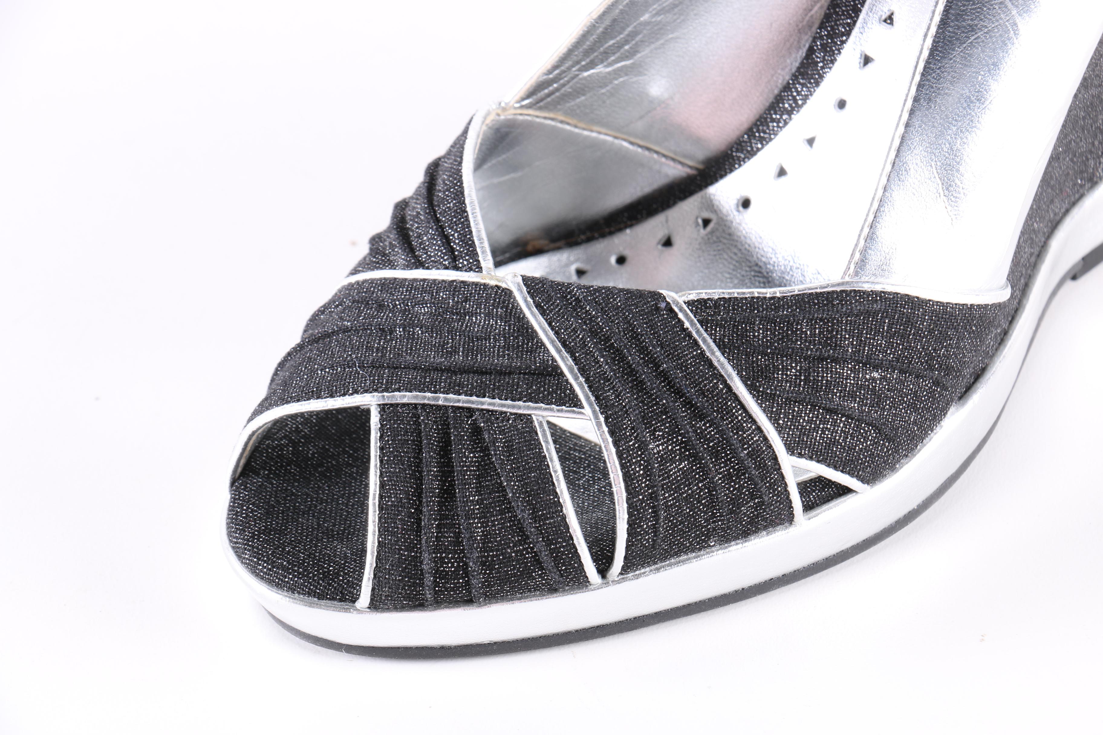 Collection of Black Heels and Sandals Including Tory Burch