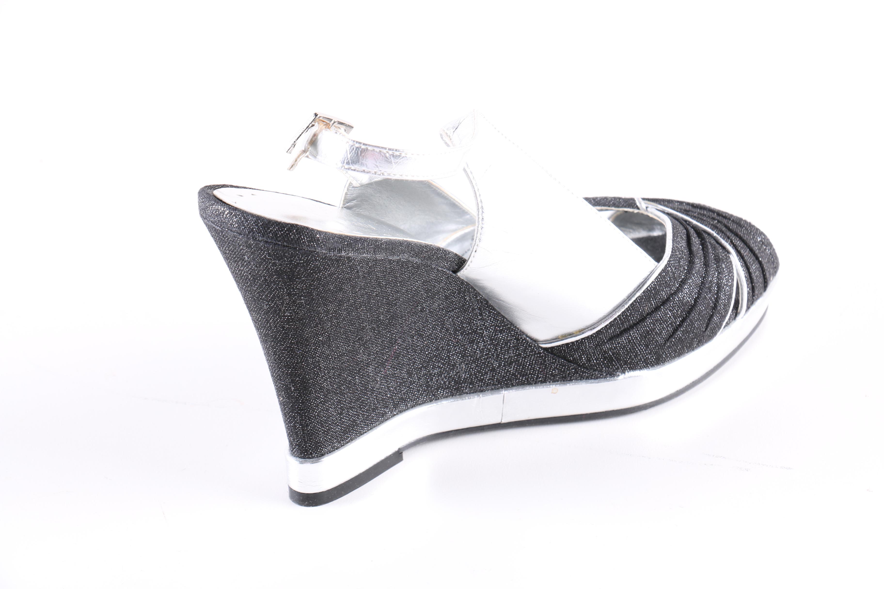 Collection of Black Heels and Sandals Including Tory Burch