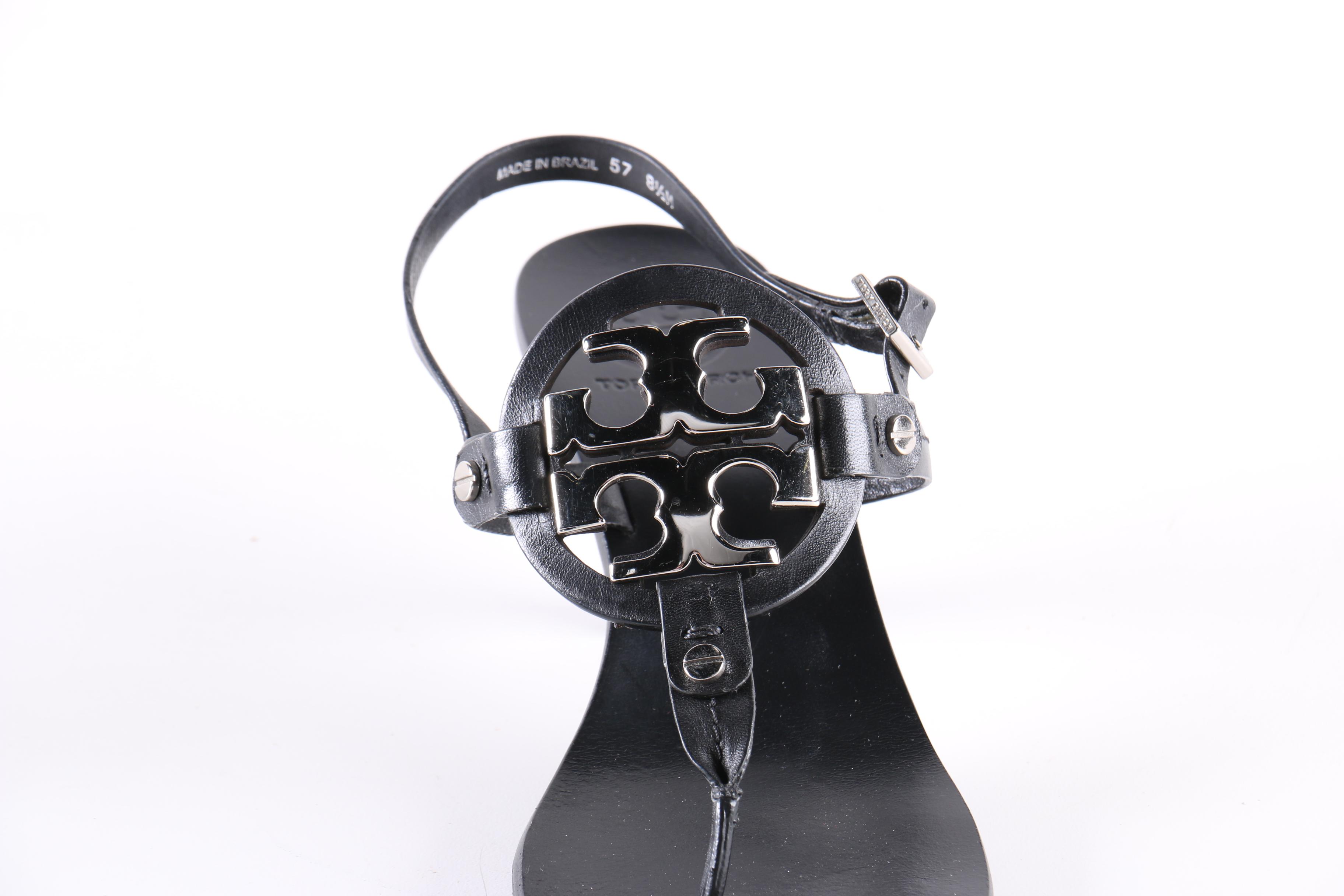 Collection of Black Heels and Sandals Including Tory Burch