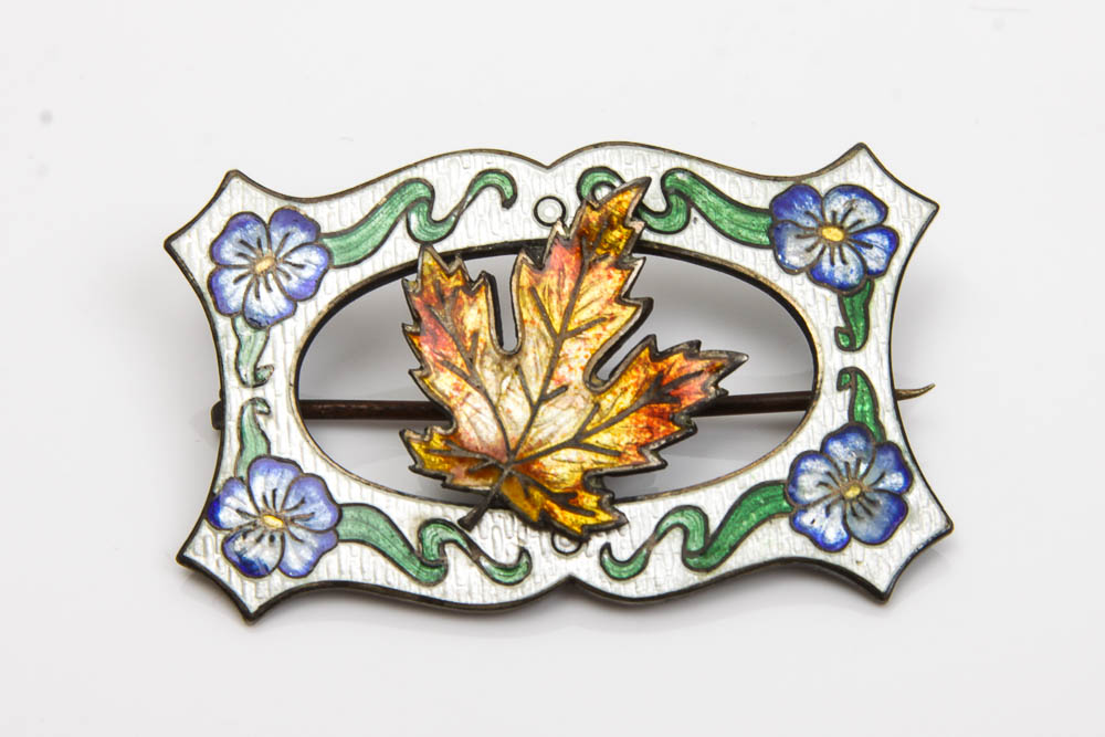 Sterling Silver Maple Leaf Brooch and Pins