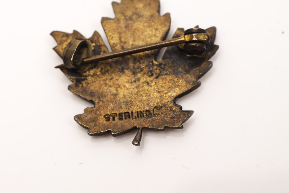 Sterling Silver Maple Leaf Brooch and Pins