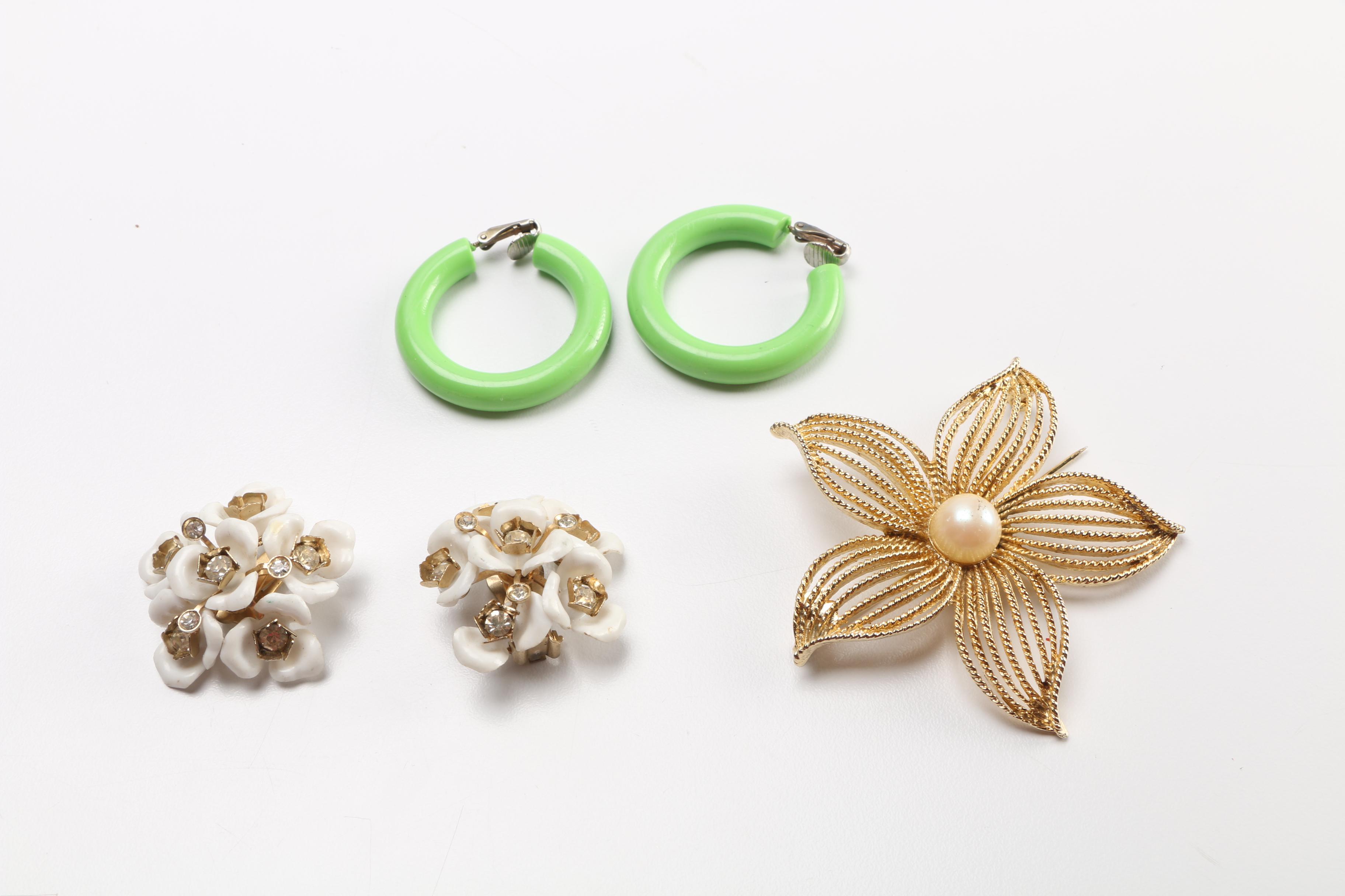 Costume Jewelry Assortment Featuring Bangles