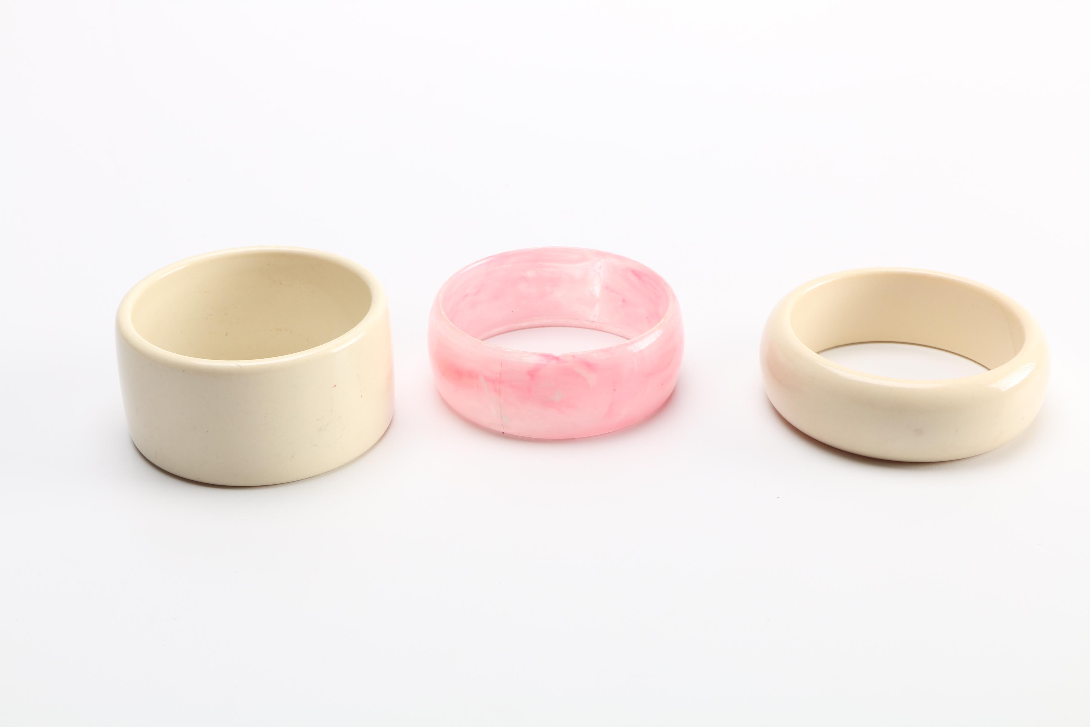 Costume Jewelry Assortment Featuring Bangles