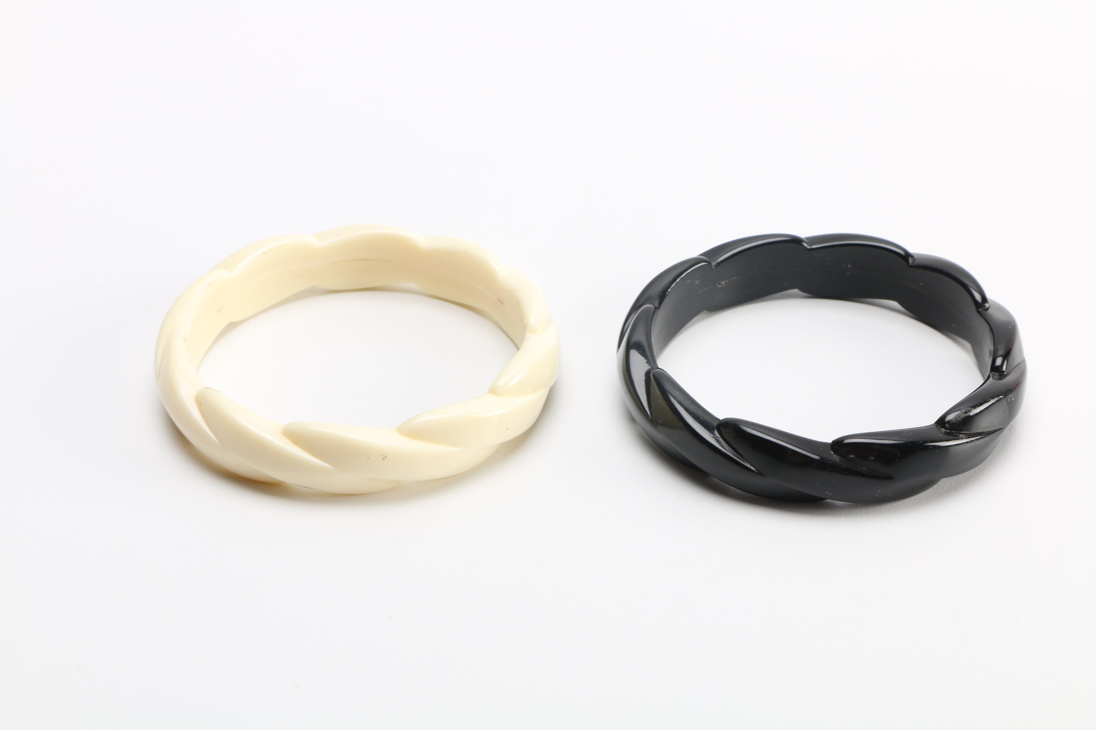 Costume Jewelry Assortment Featuring Bangles