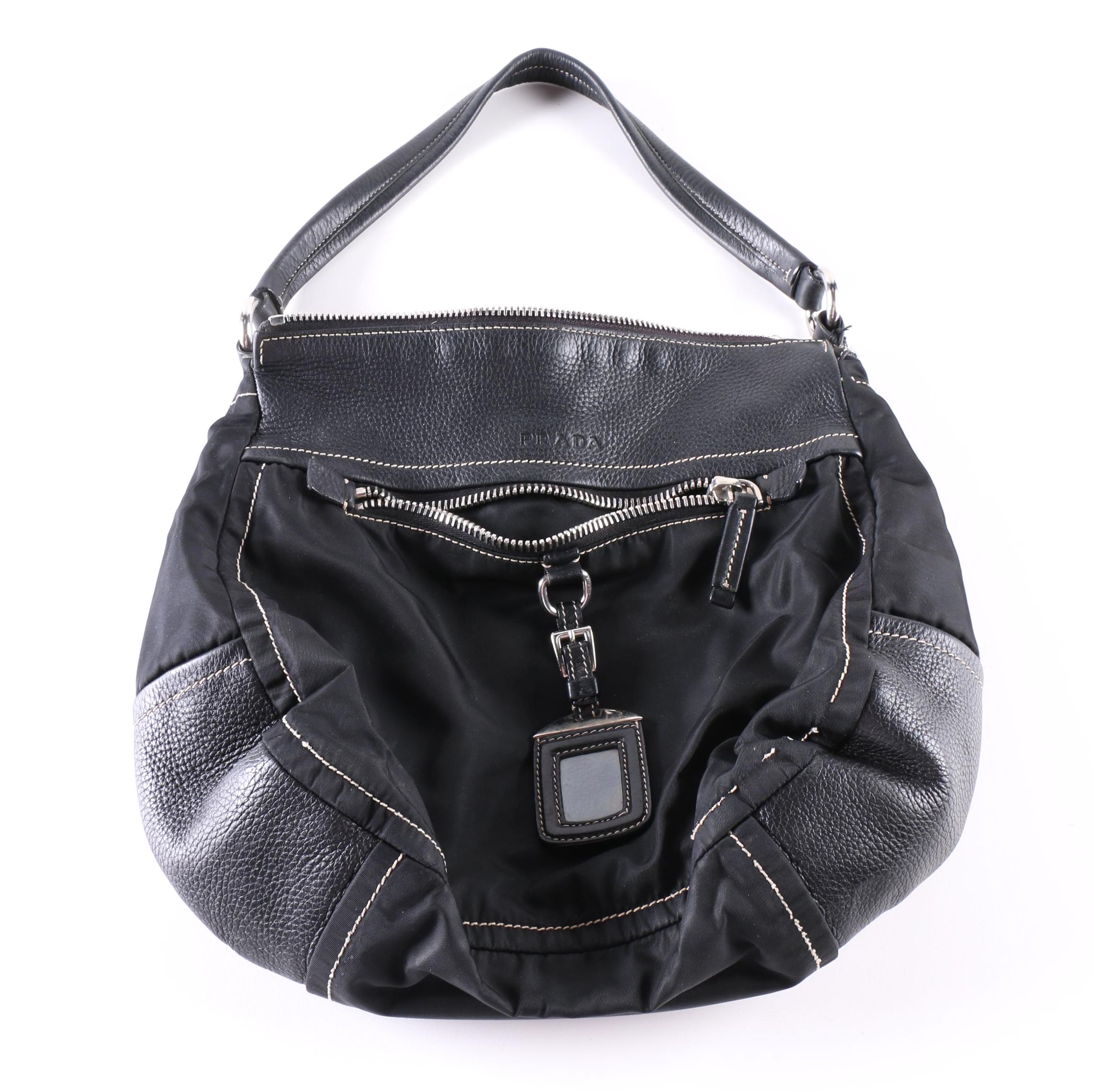 Prada Black Nylon and Leather Bag