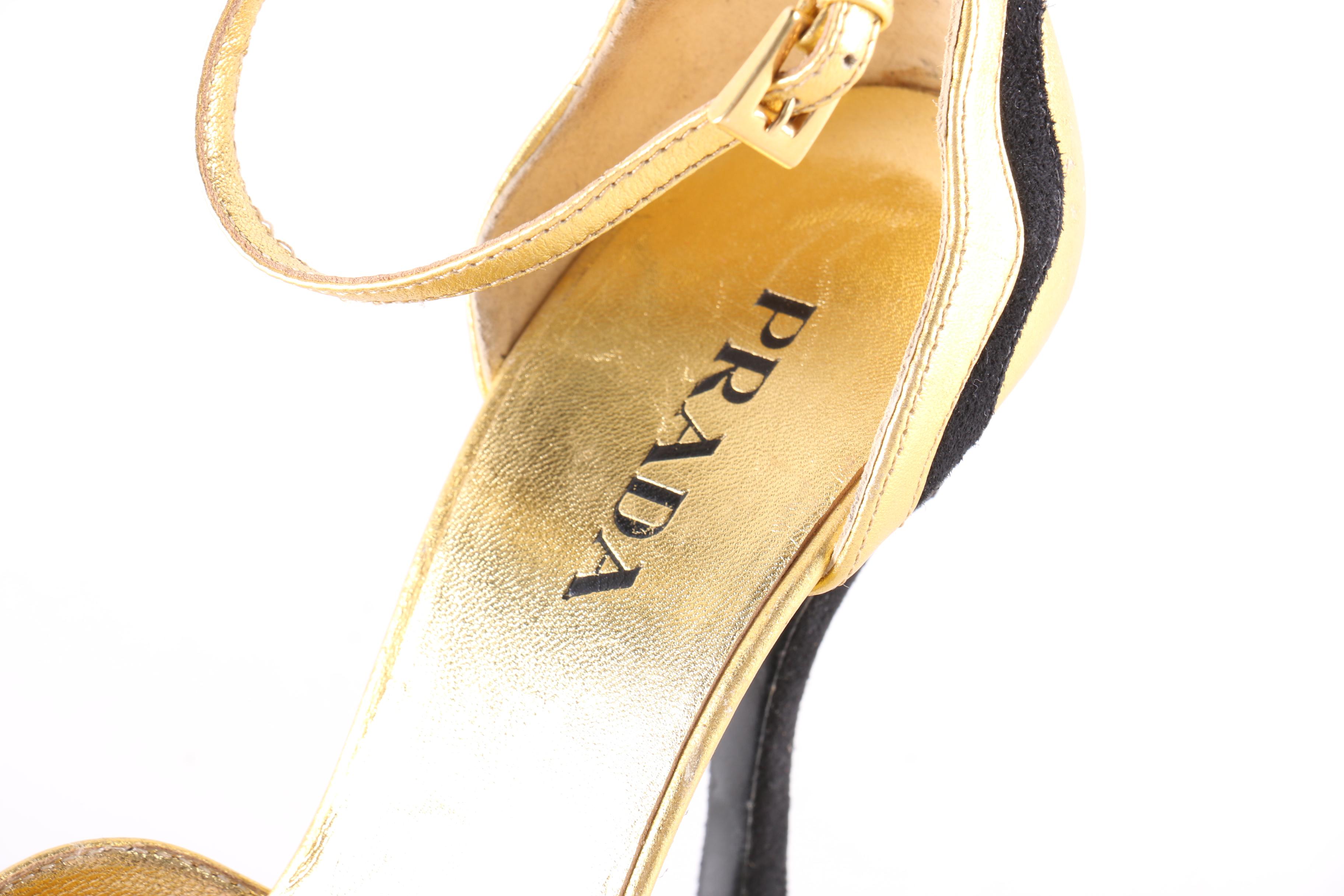 Prada d'Orsay Pumps in Gold and Black
