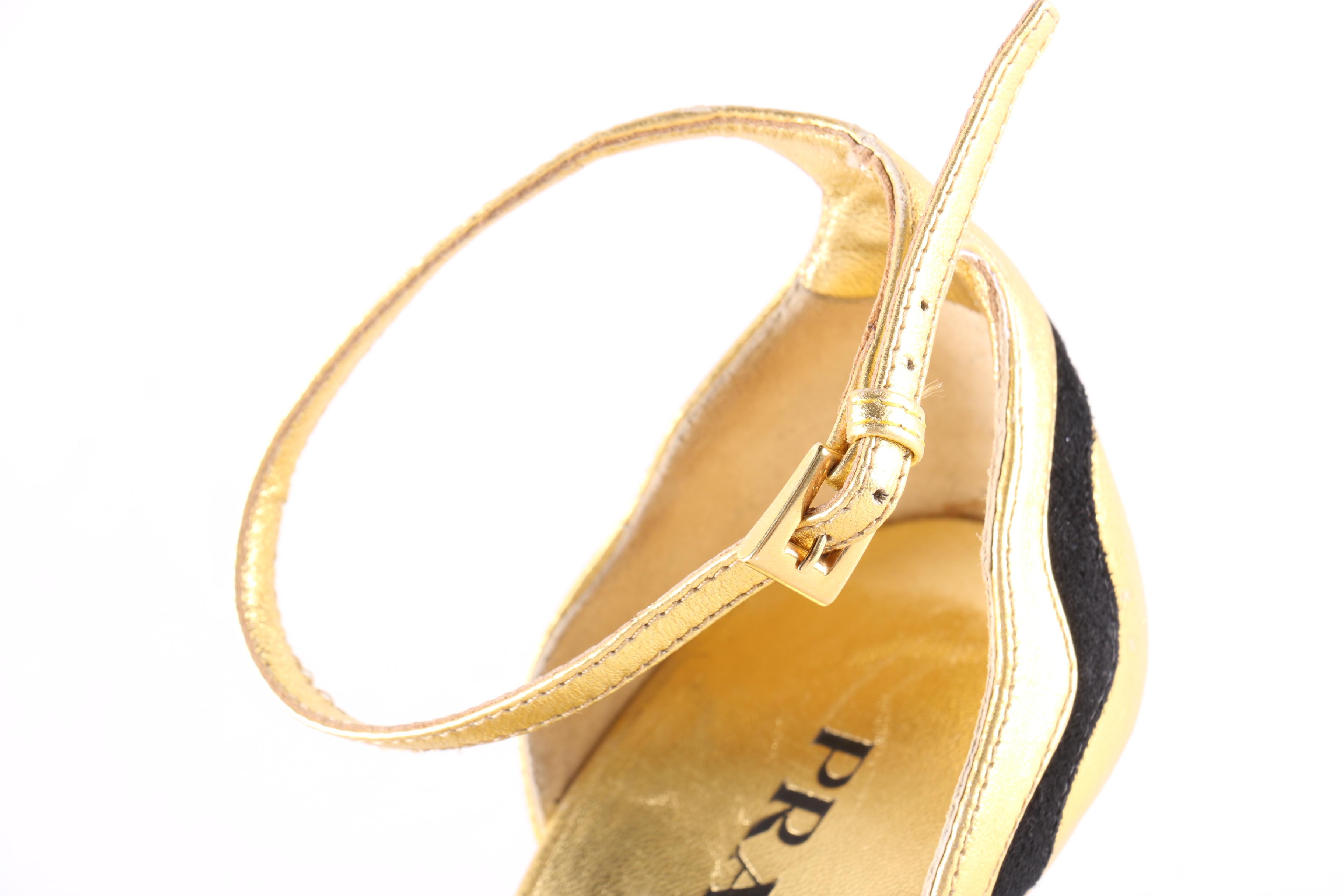 Prada d'Orsay Pumps in Gold and Black