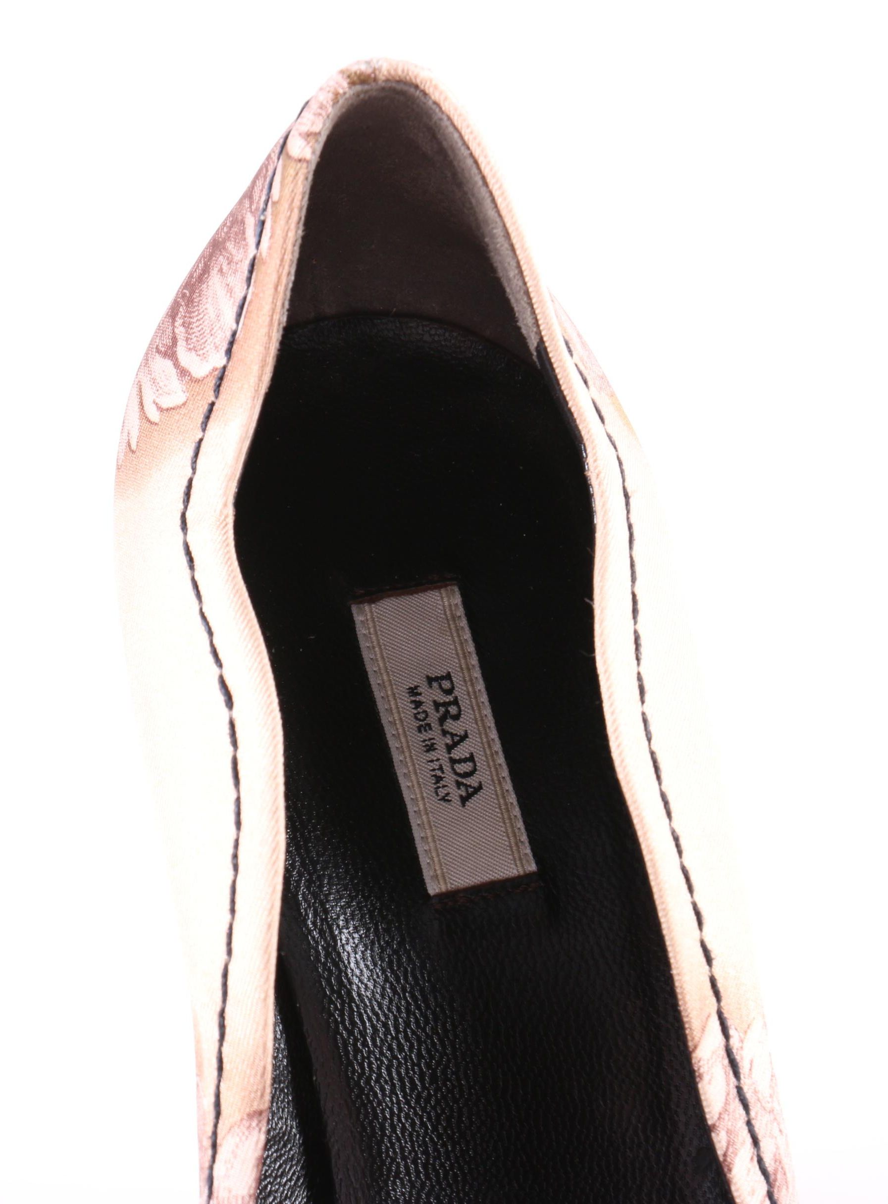 Prada Floral Satin Heels