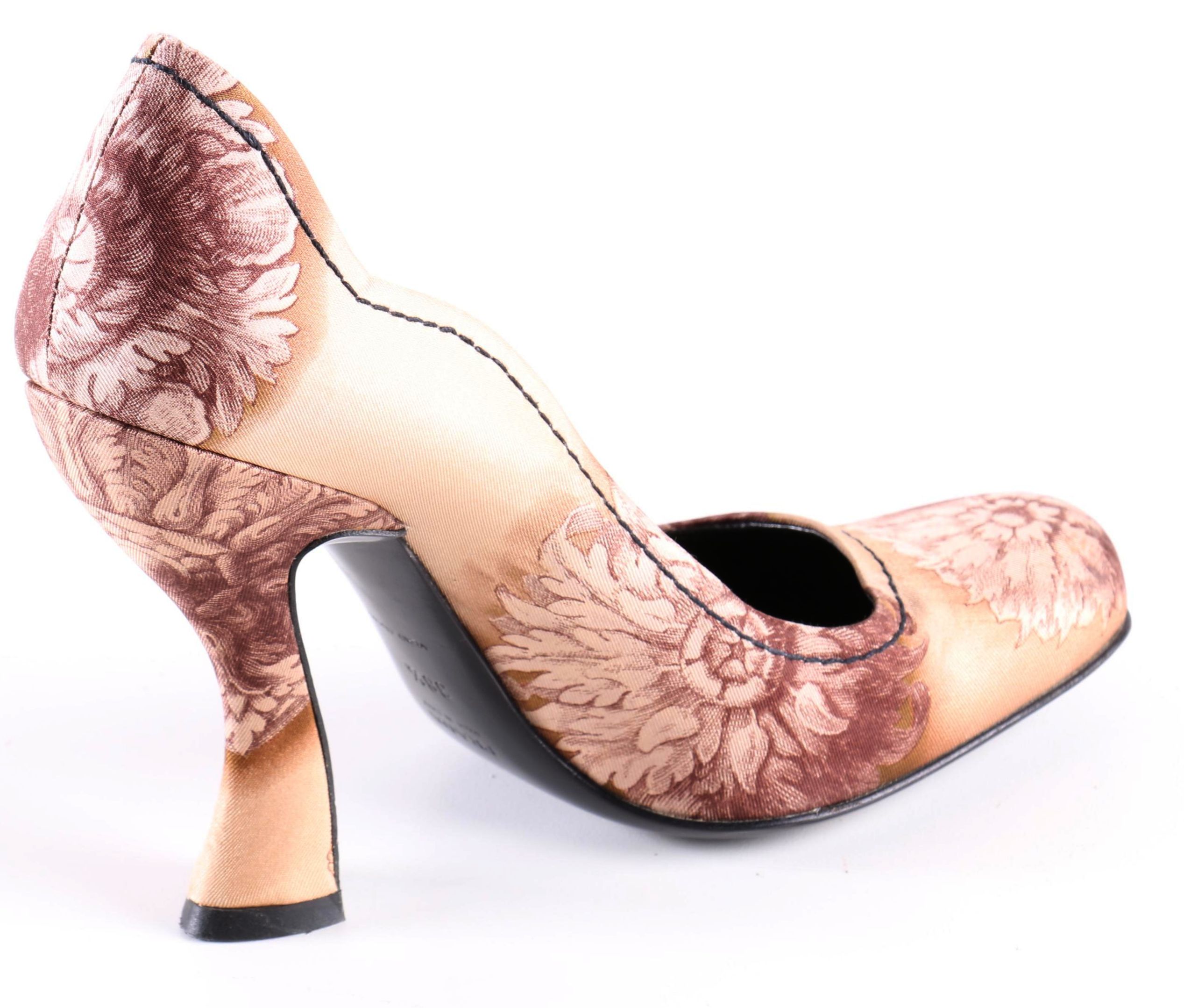 Prada Floral Satin Heels