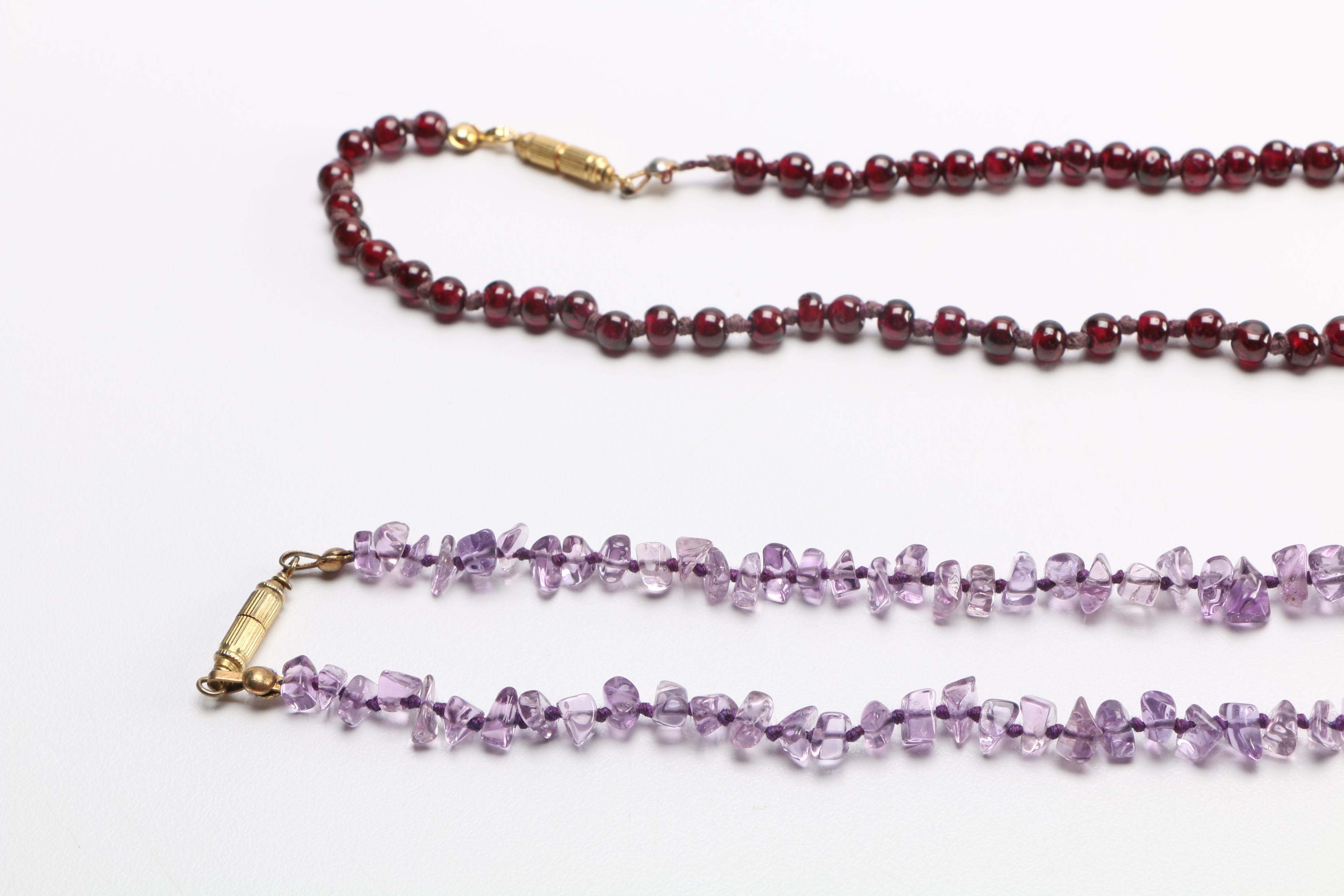 Large Assortment of Gemstone Necklaces