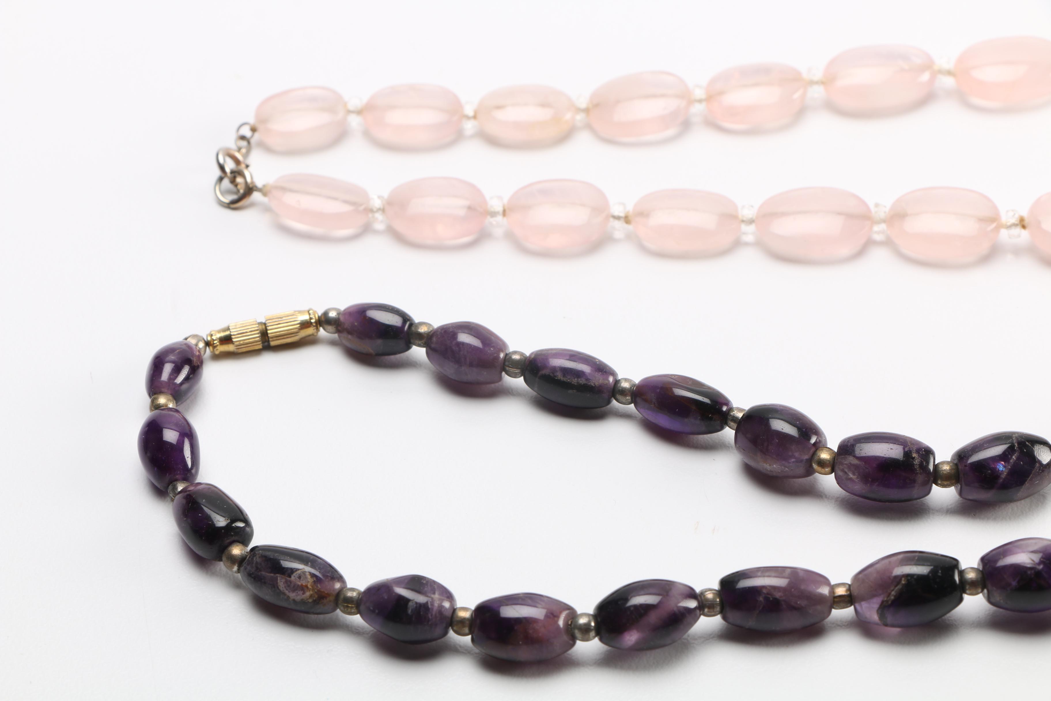 Large Assortment of Gemstone Necklaces