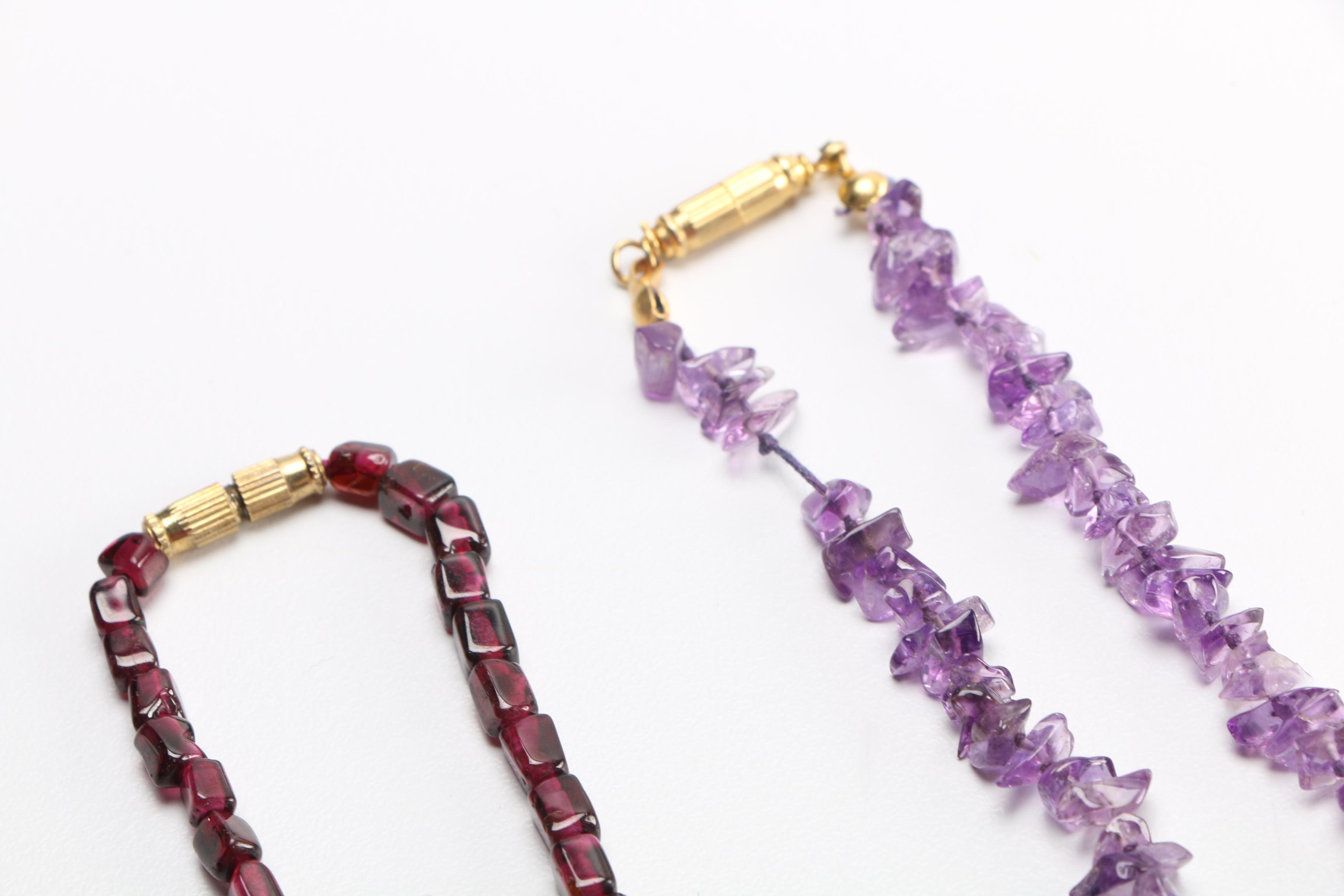 Large Assortment of Gemstone Necklaces