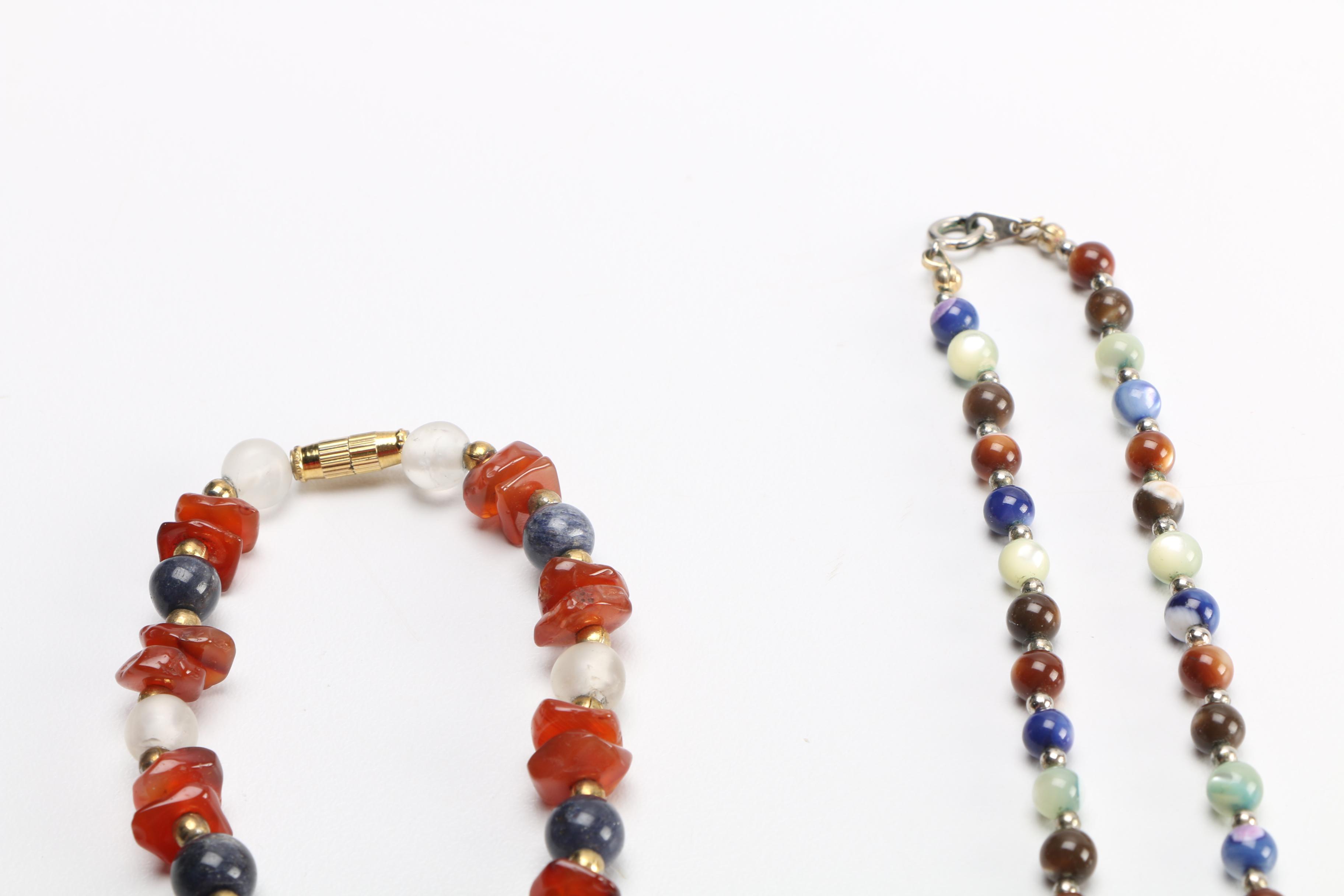 Large Assortment of Gemstone Necklaces