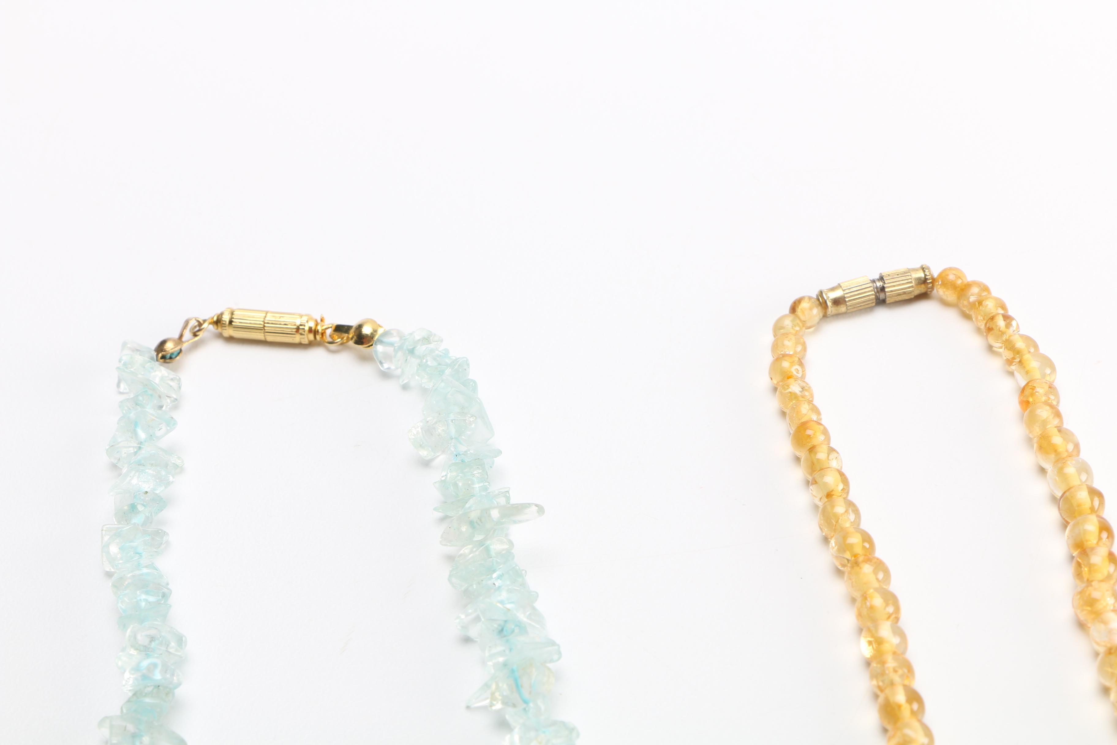 Large Assortment of Gemstone Necklaces