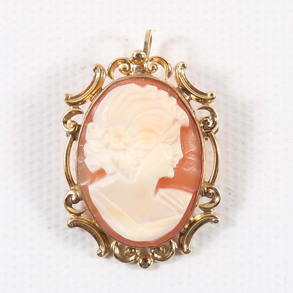 Gold Filled Cameo Pendants