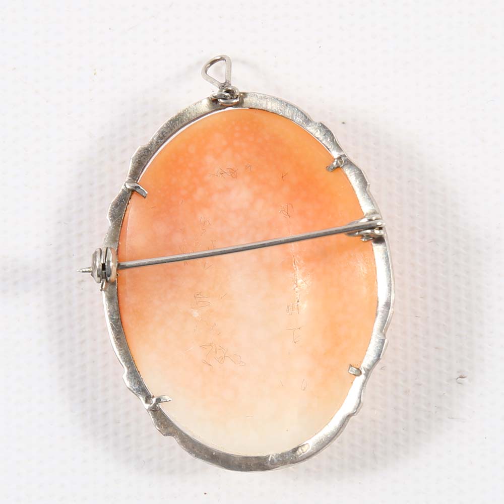 Two 800 Silver Cameo Pendants