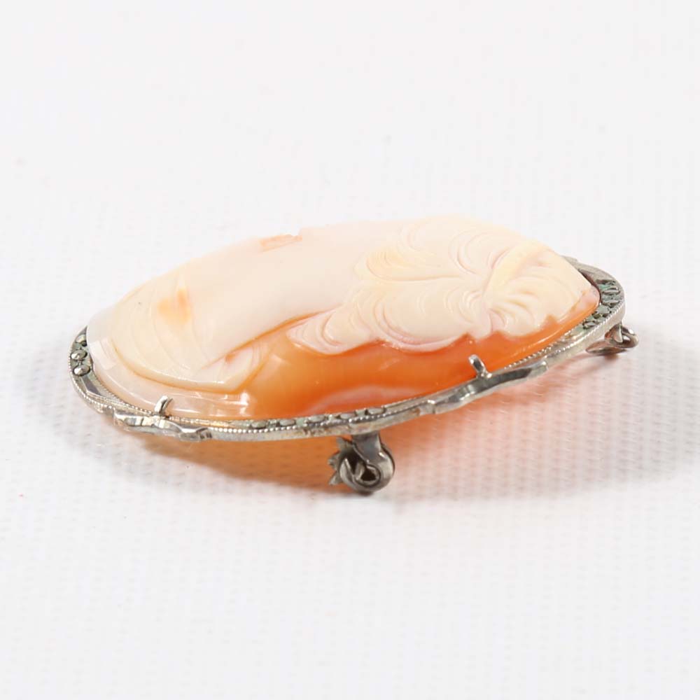 Two 800 Silver Cameo Pendants