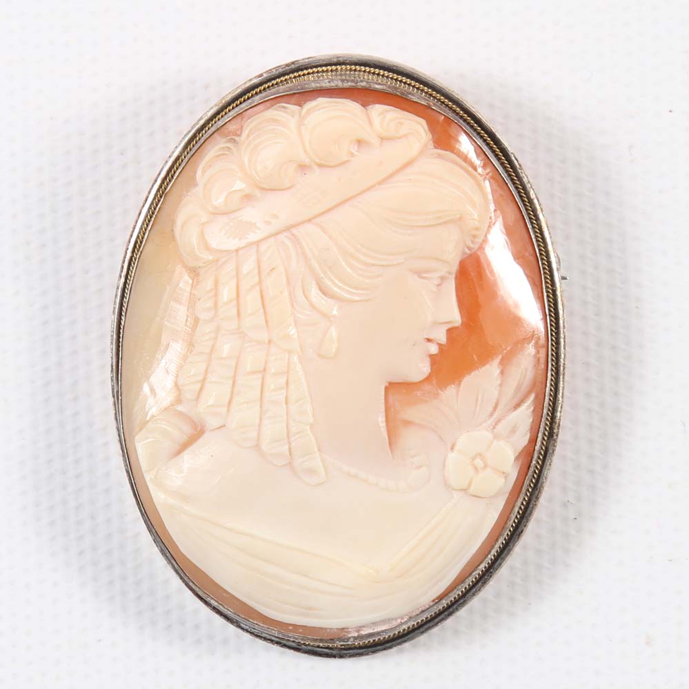 Two 800 Silver Cameo Pendants